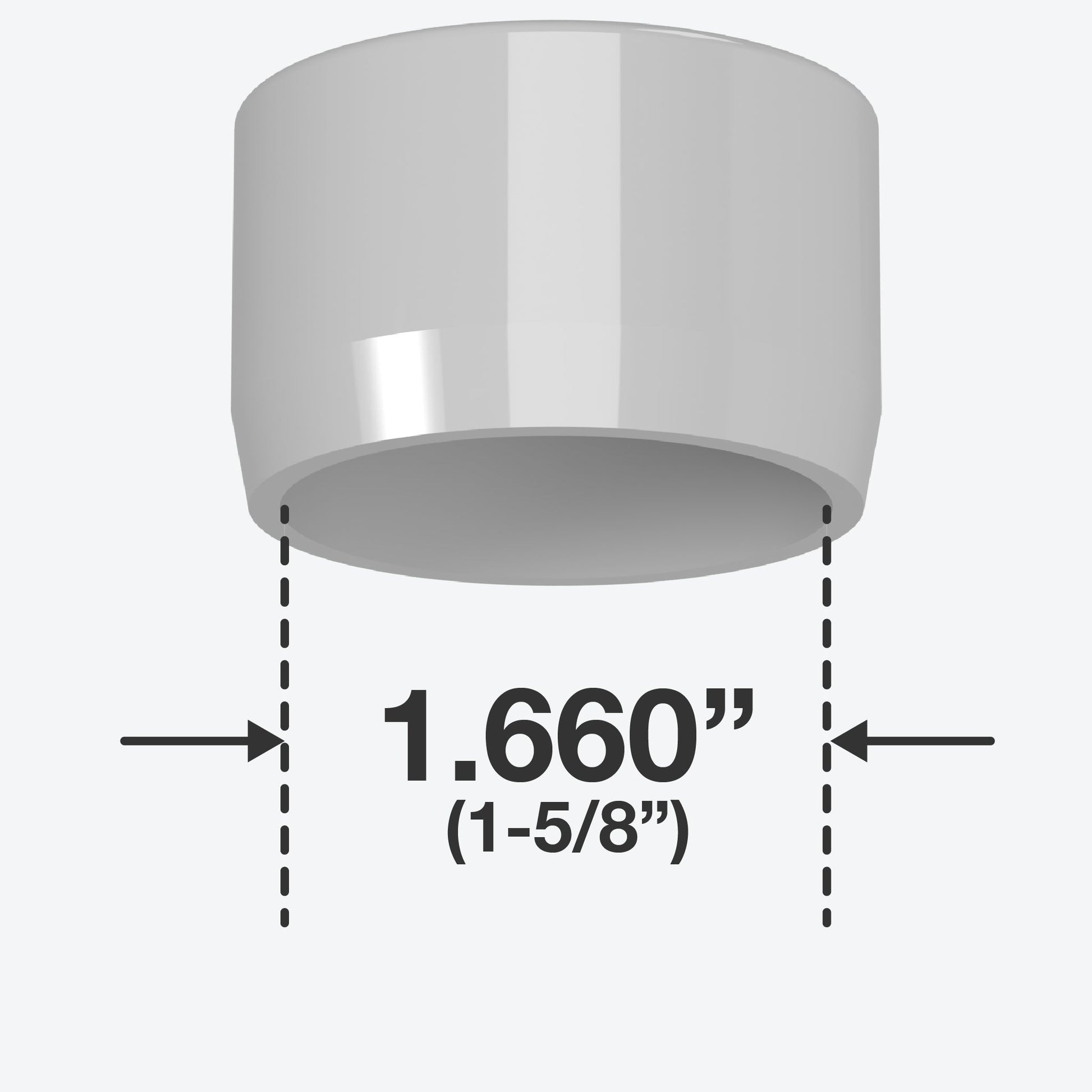 1-1/4 in. PVC Caster Pipe Cap, Furniture Grade- Gray Caster Adapter - FORMUFIT