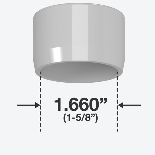 1-1/4 in. Caster Pipe Cap - Furniture Grade PVC - Gray - FORMUFIT