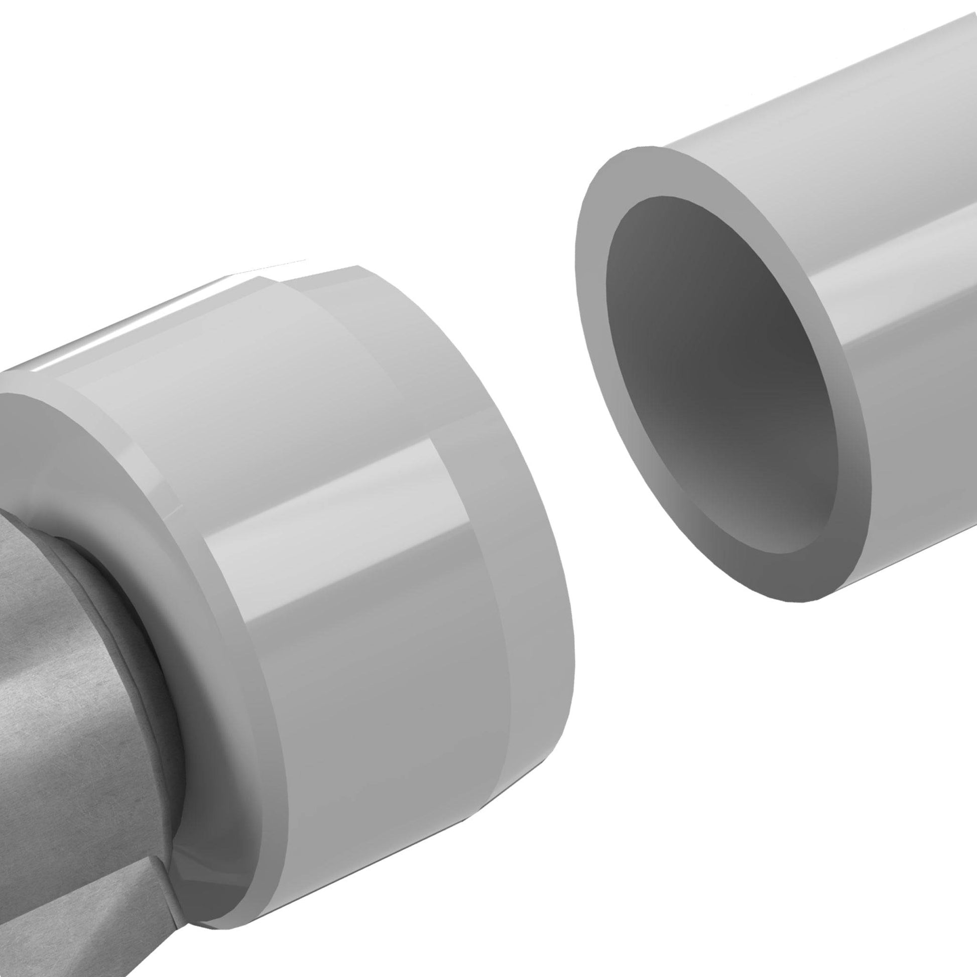 1-1/4 in. PVC Caster Pipe Cap, Furniture Grade- Gray Caster Adapter - FORMUFIT