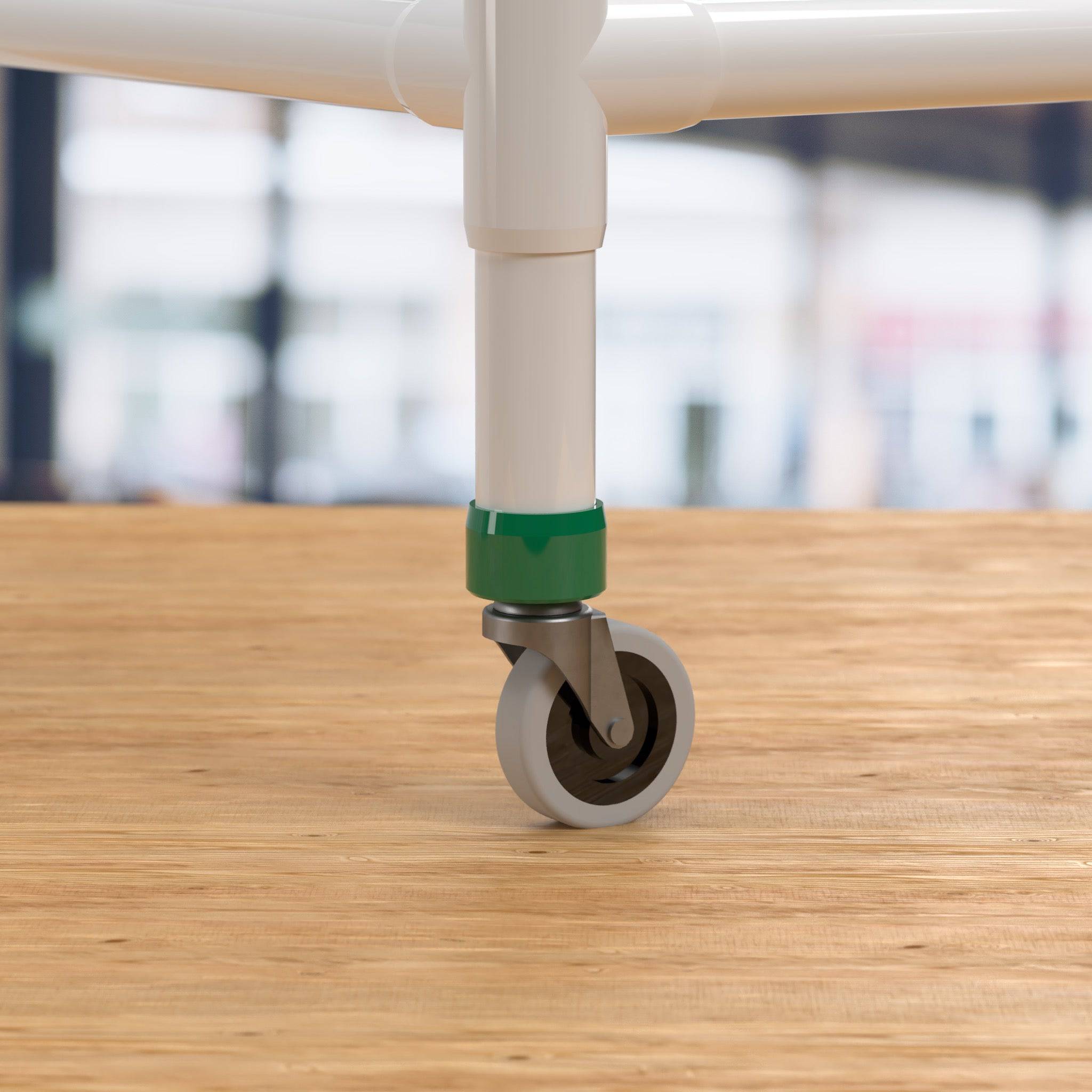 1-1/4 in. PVC Caster Pipe Cap, Furniture Grade- Green Caster Adapter - FORMUFIT