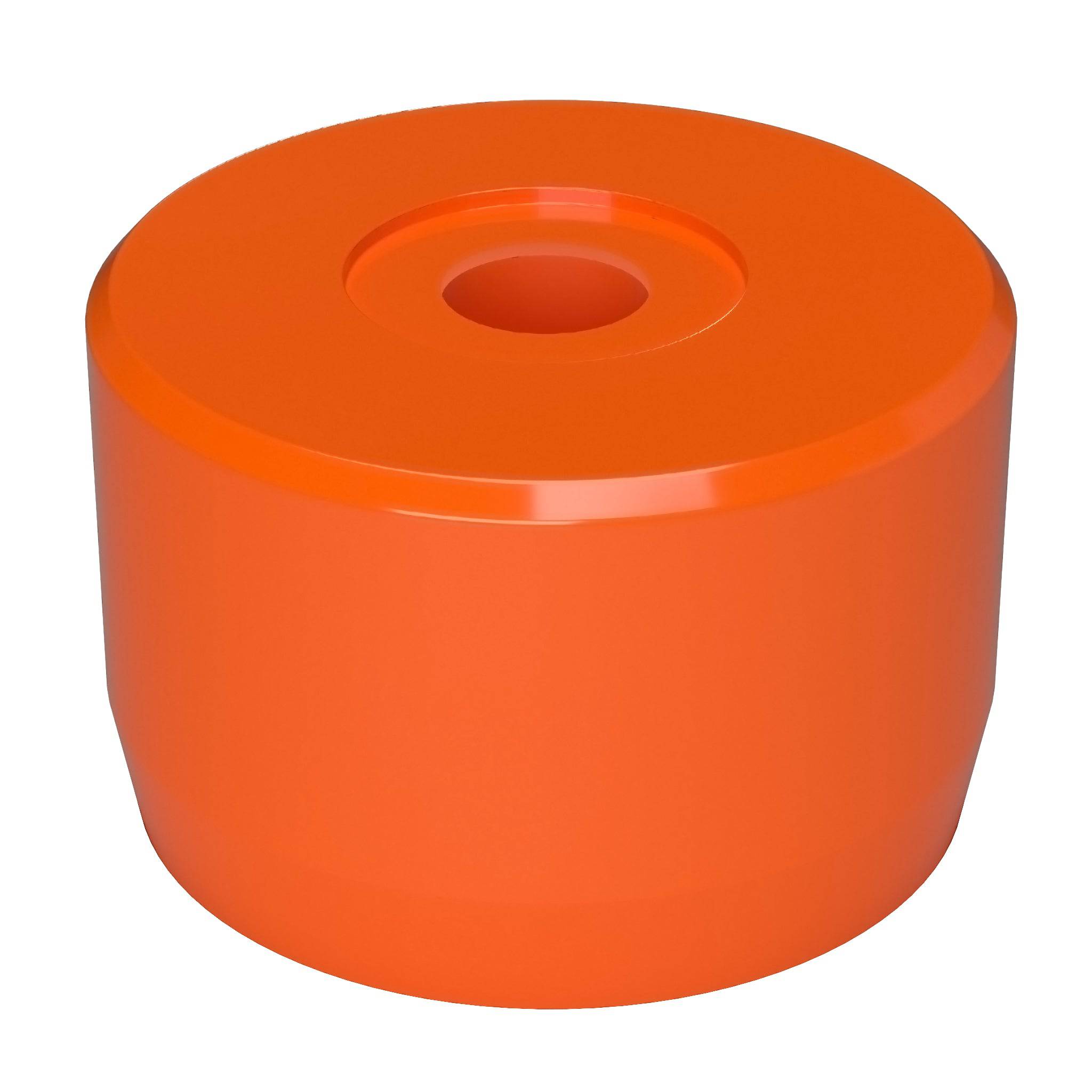1-1/4 in. PVC Caster Pipe Cap, Furniture Grade- Orange Caster Adapter - FORMUFIT