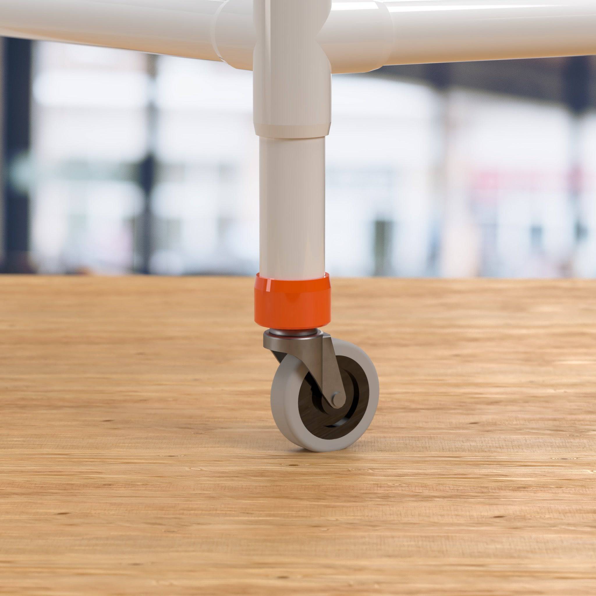 1-1/4 in. PVC Caster Pipe Cap, Furniture Grade- Orange Caster Adapter - FORMUFIT