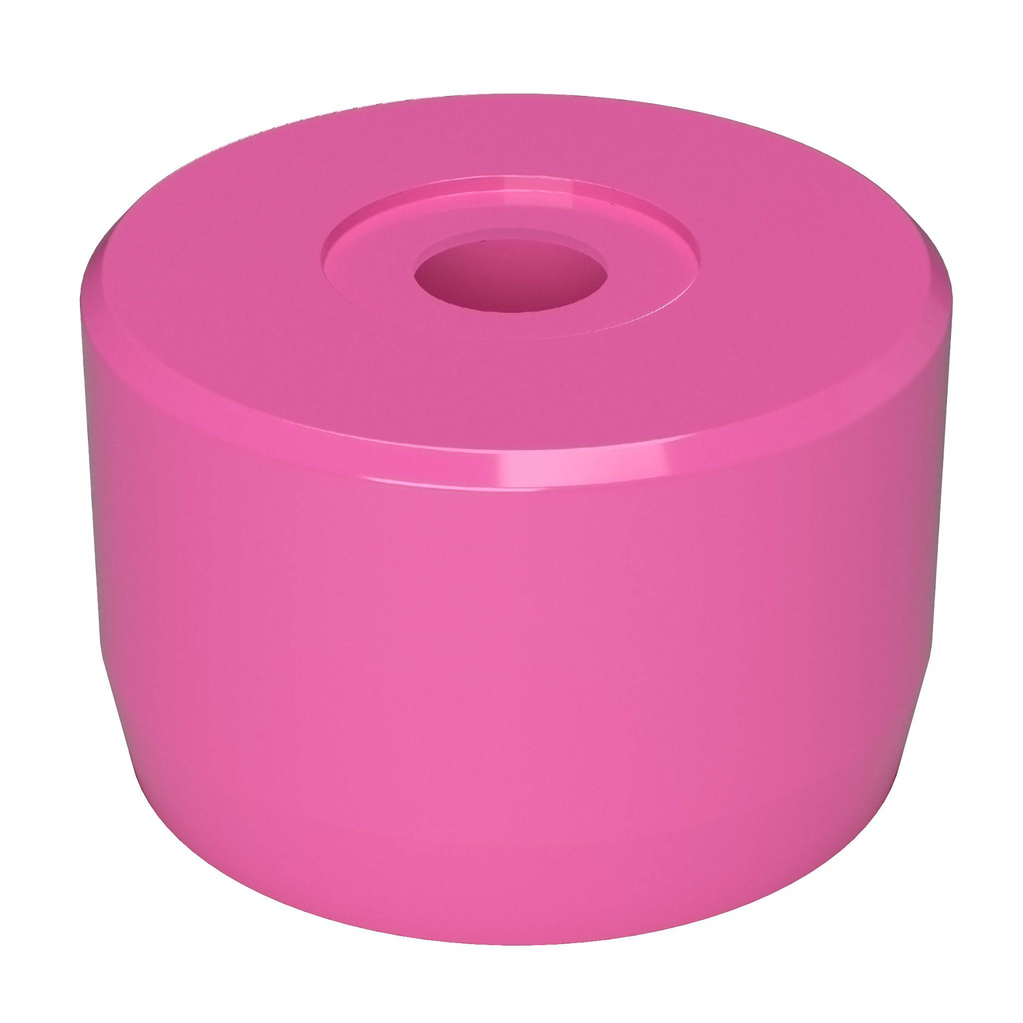 1-1/4 in. PVC Caster Pipe Cap, Furniture Grade- Pink Caster Adapter - FORMUFIT