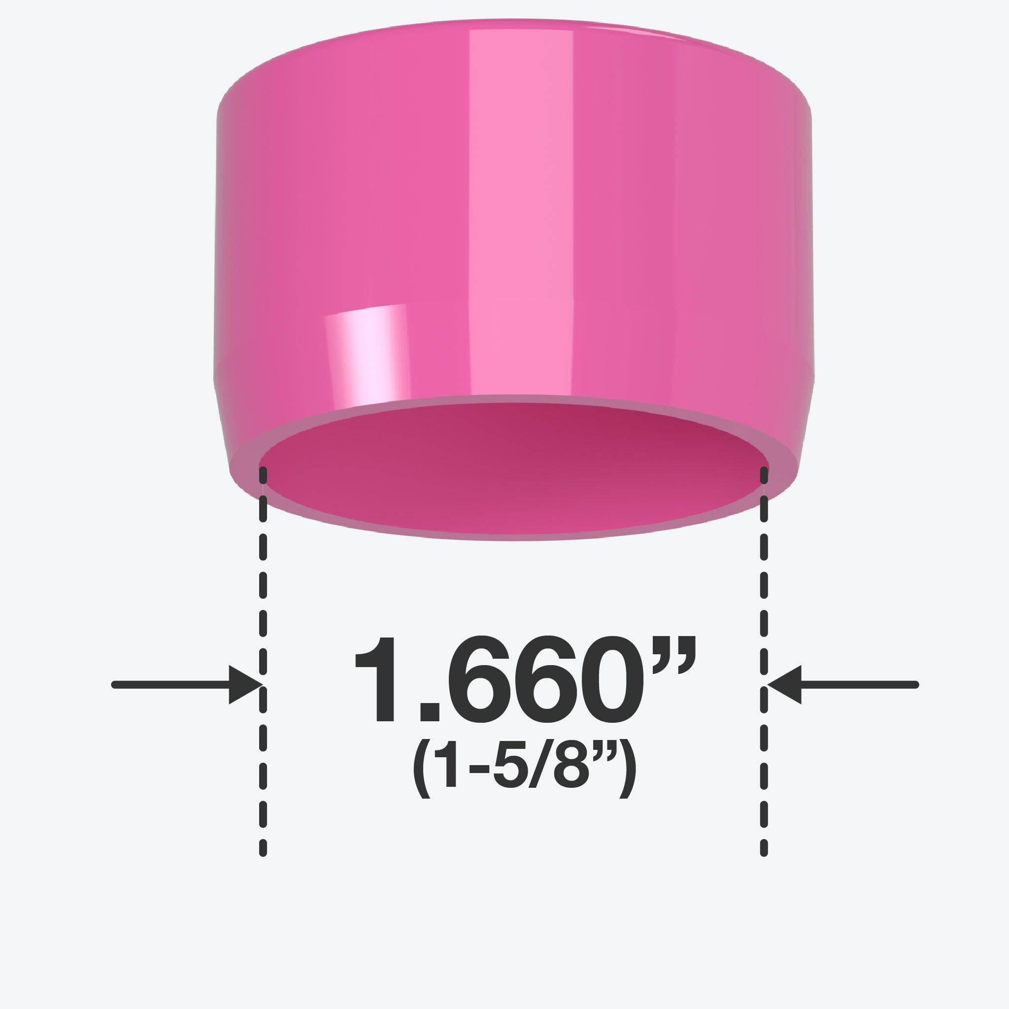 1-1/4 in. PVC Caster Pipe Cap, Furniture Grade- Pink Caster Adapter - FORMUFIT