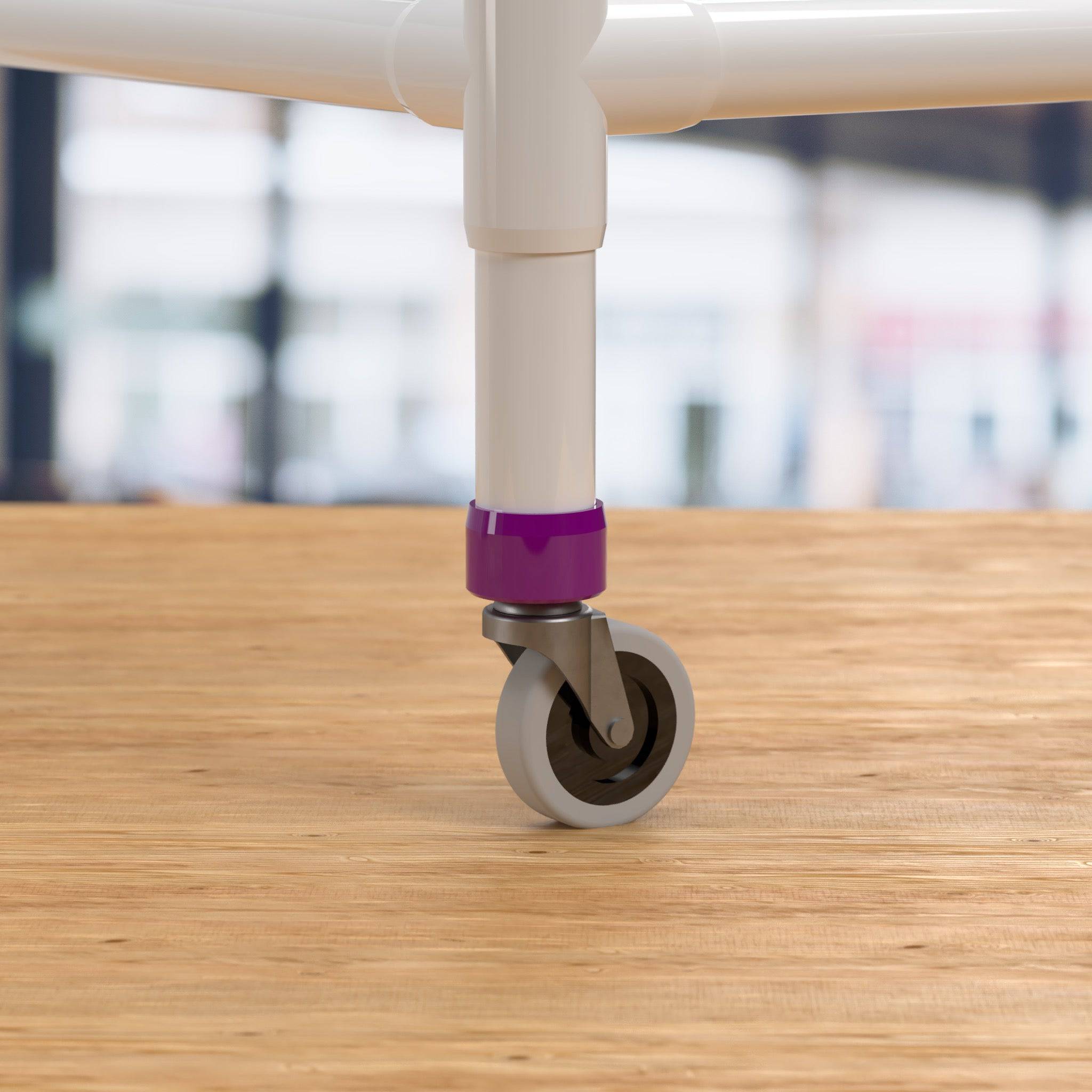 1-1/4 in. PVC Caster Pipe Cap, Furniture Grade- Purple Caster Adapter - FORMUFIT