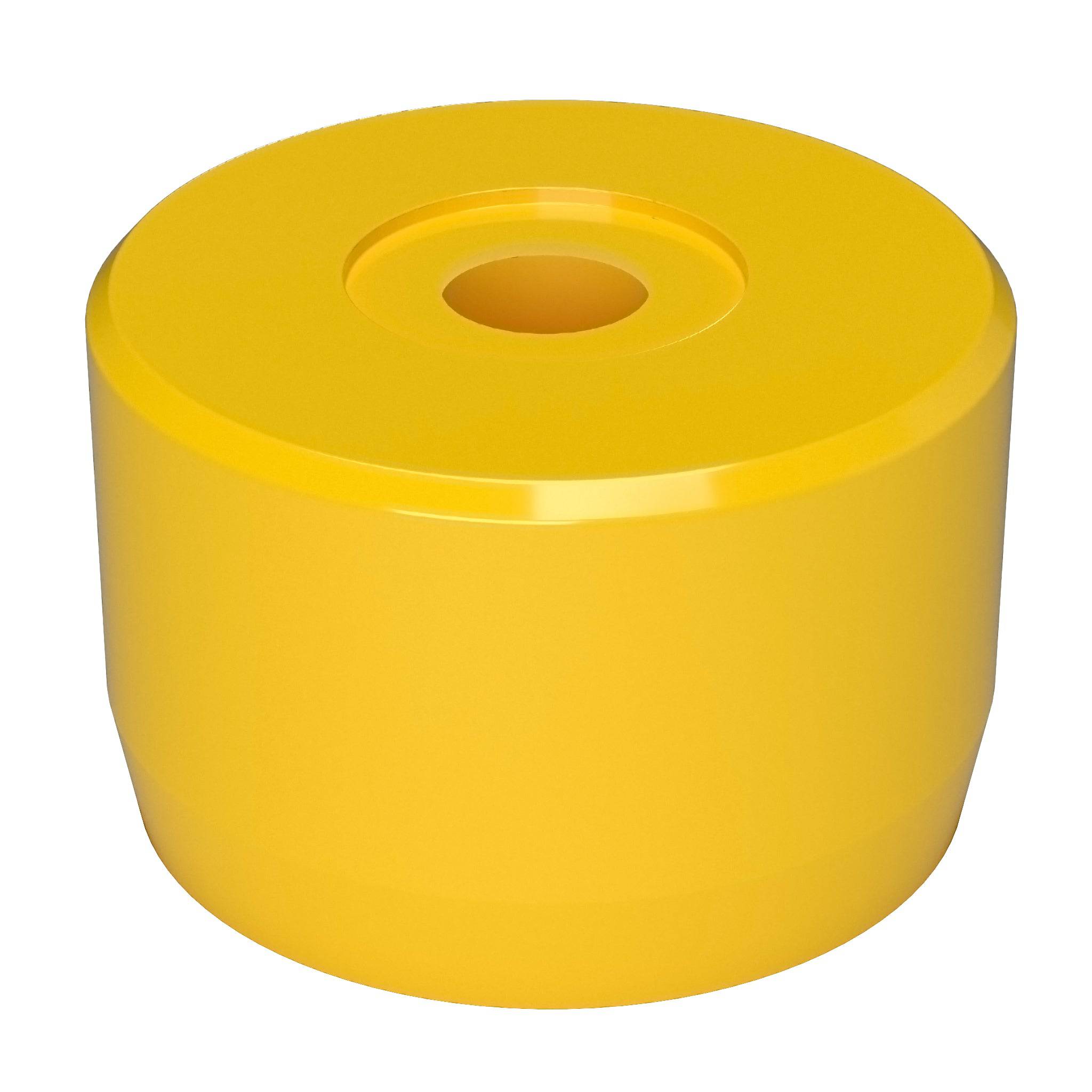 1-1/4 in. PVC Caster Pipe Cap, Furniture Grade- Yellow Caster Adapter - FORMUFIT