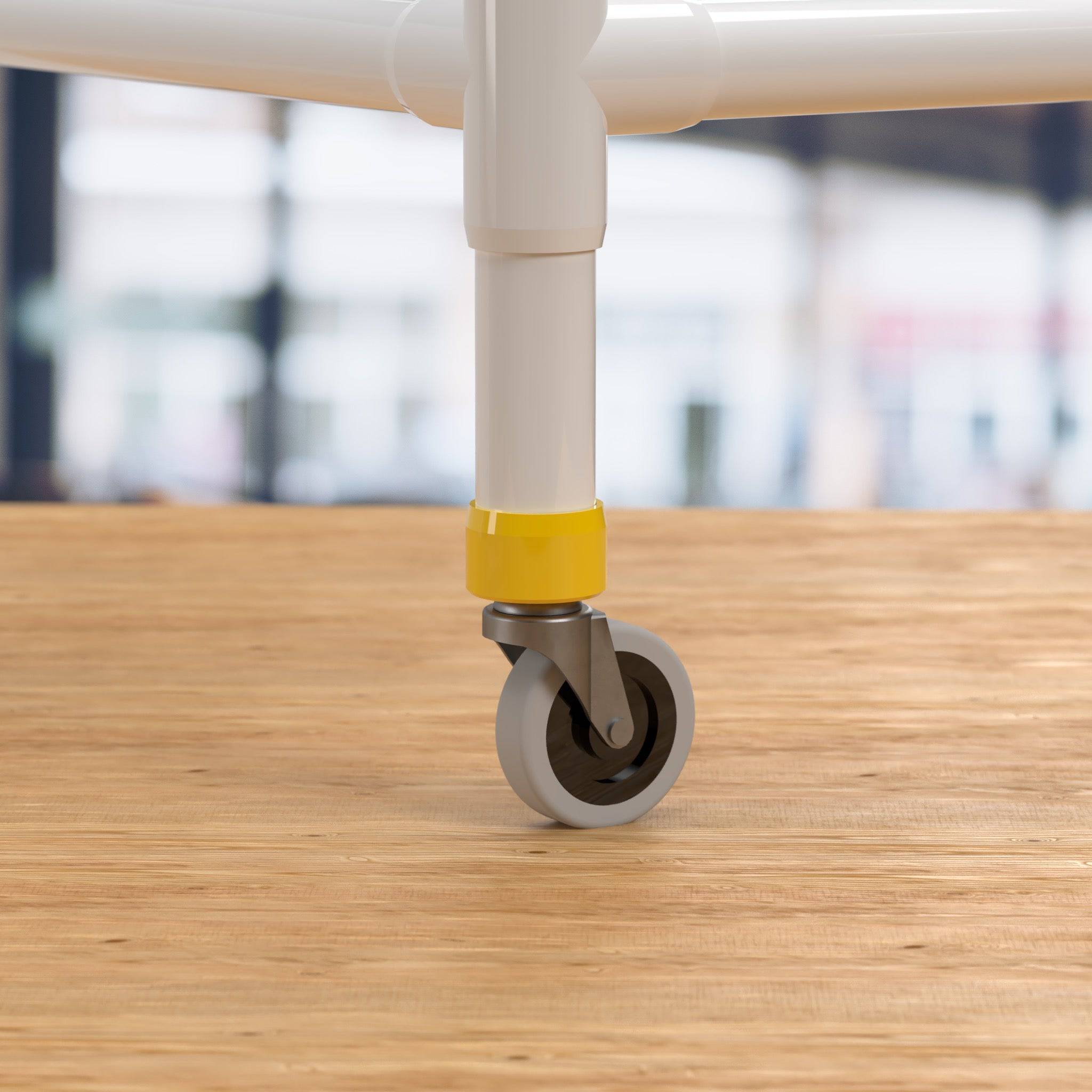 1-1/4 in. PVC Caster Pipe Cap, Furniture Grade- Yellow Caster Adapter - FORMUFIT
