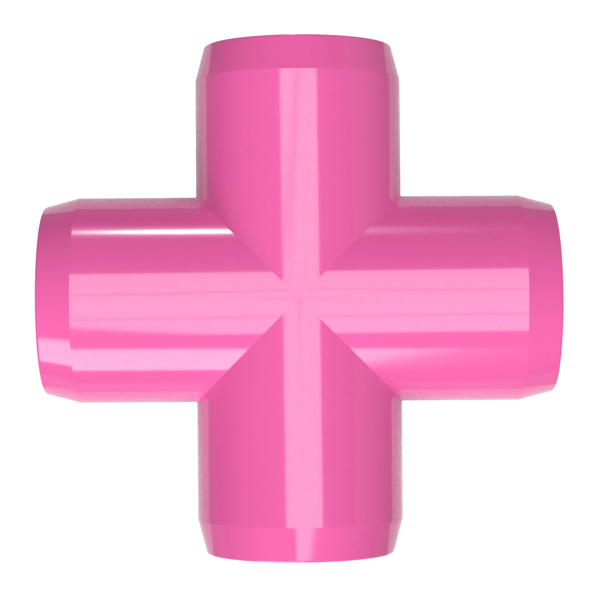 1-1/4 in. Cross PVC Fitting, Furniture Grade - Pink Cross - FORMUFIT