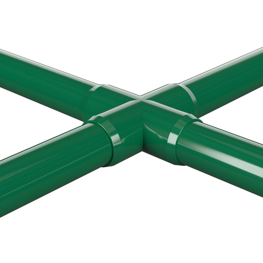 1/2 in. Furniture Grade PVC Cross Fitting - Green - FORMUFIT
