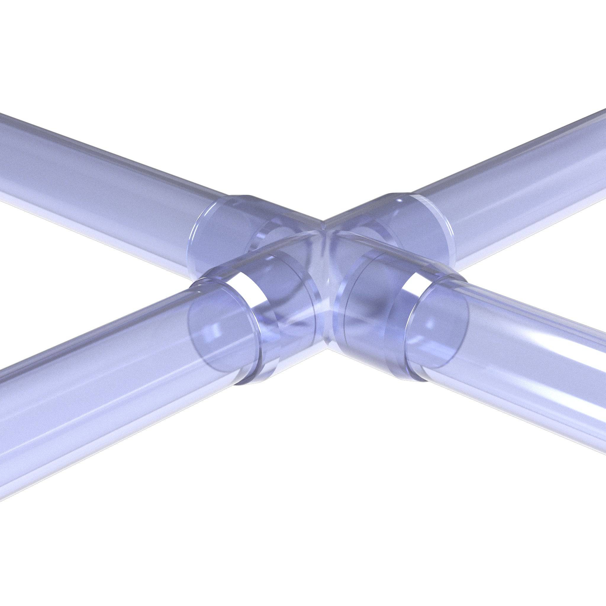 1 in. Cross PVC Fitting, Furniture Grade - Clear Cross - FORMUFIT