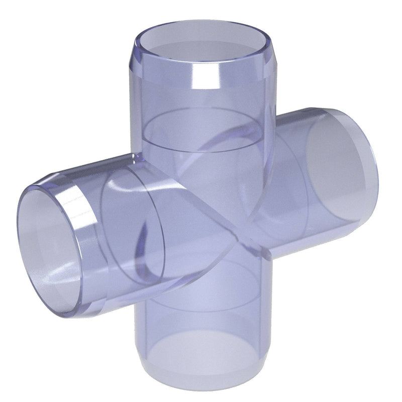 Load image into Gallery viewer, 1 in. Furniture Grade PVC Cross Fitting - Clear - FORMUFIT
