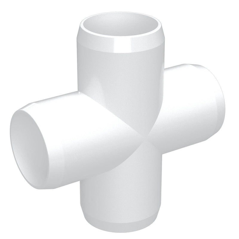 Load image into Gallery viewer, 1 in. Furniture Grade PVC Cross Fitting - White - FORMUFIT
