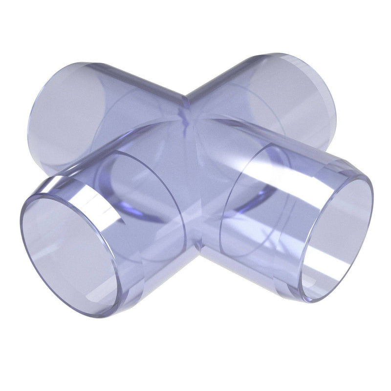 Load image into Gallery viewer, 3/4 in. Furniture Grade PVC Cross Fitting - Clear - FORMUFIT
