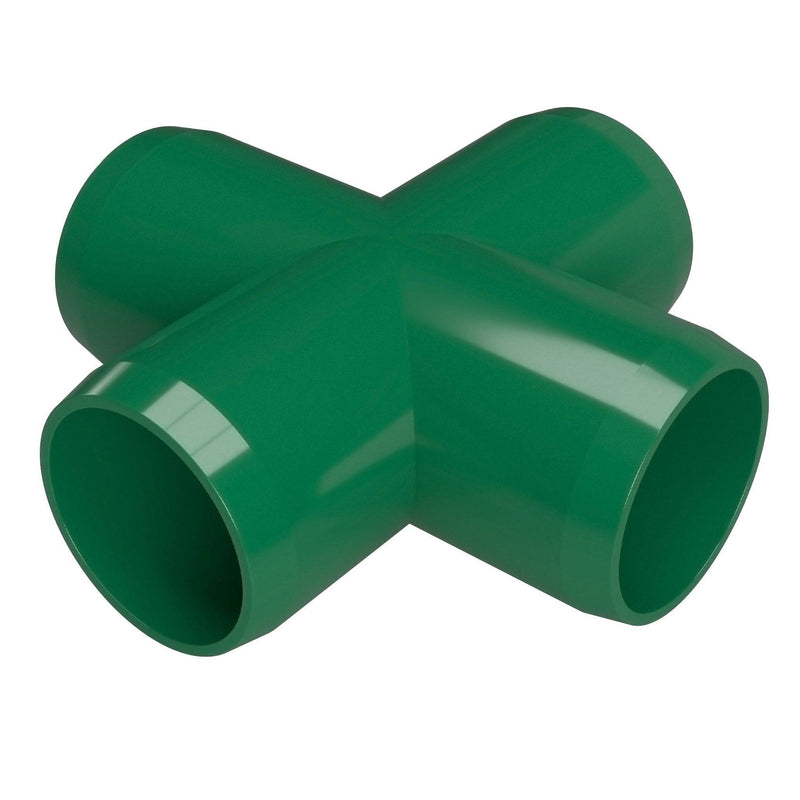 Load image into Gallery viewer, 3/4 in. Furniture Grade PVC Cross Fitting - Green - FORMUFIT
