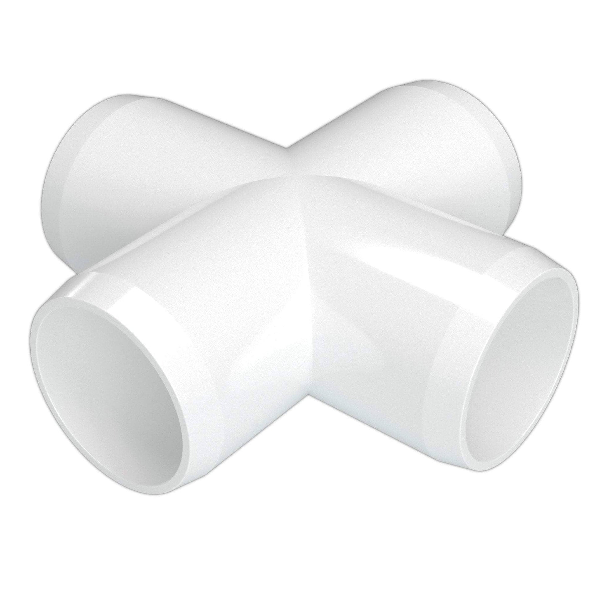 1-1/4 in. Cross PVC Fitting, Furniture Grade - White Default Title Cross - FORMUFIT