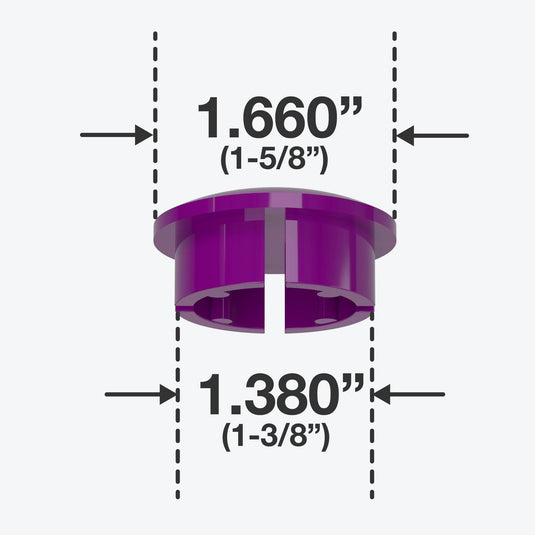 1-1/4 in. Internal Furniture Grade PVC Dome Cap - Purple - FORMUFIT