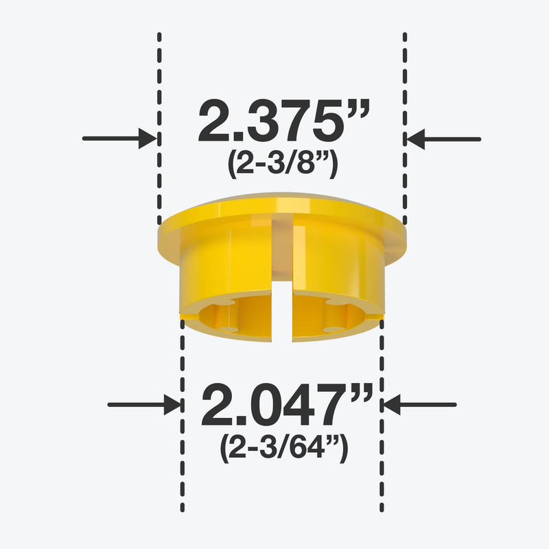 Load image into Gallery viewer, 2 in. Internal Furniture Grade PVC Dome Cap - Yellow - FORMUFIT
