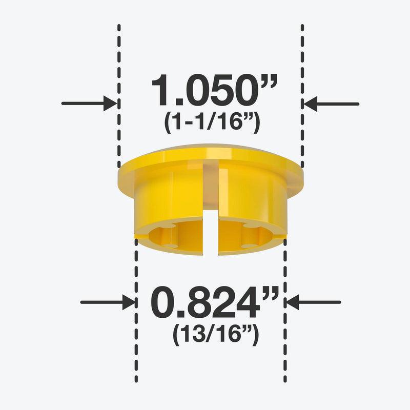 Load image into Gallery viewer, 3/4 in. Internal Furniture Grade PVC Dome Cap - Yellow - FORMUFIT
