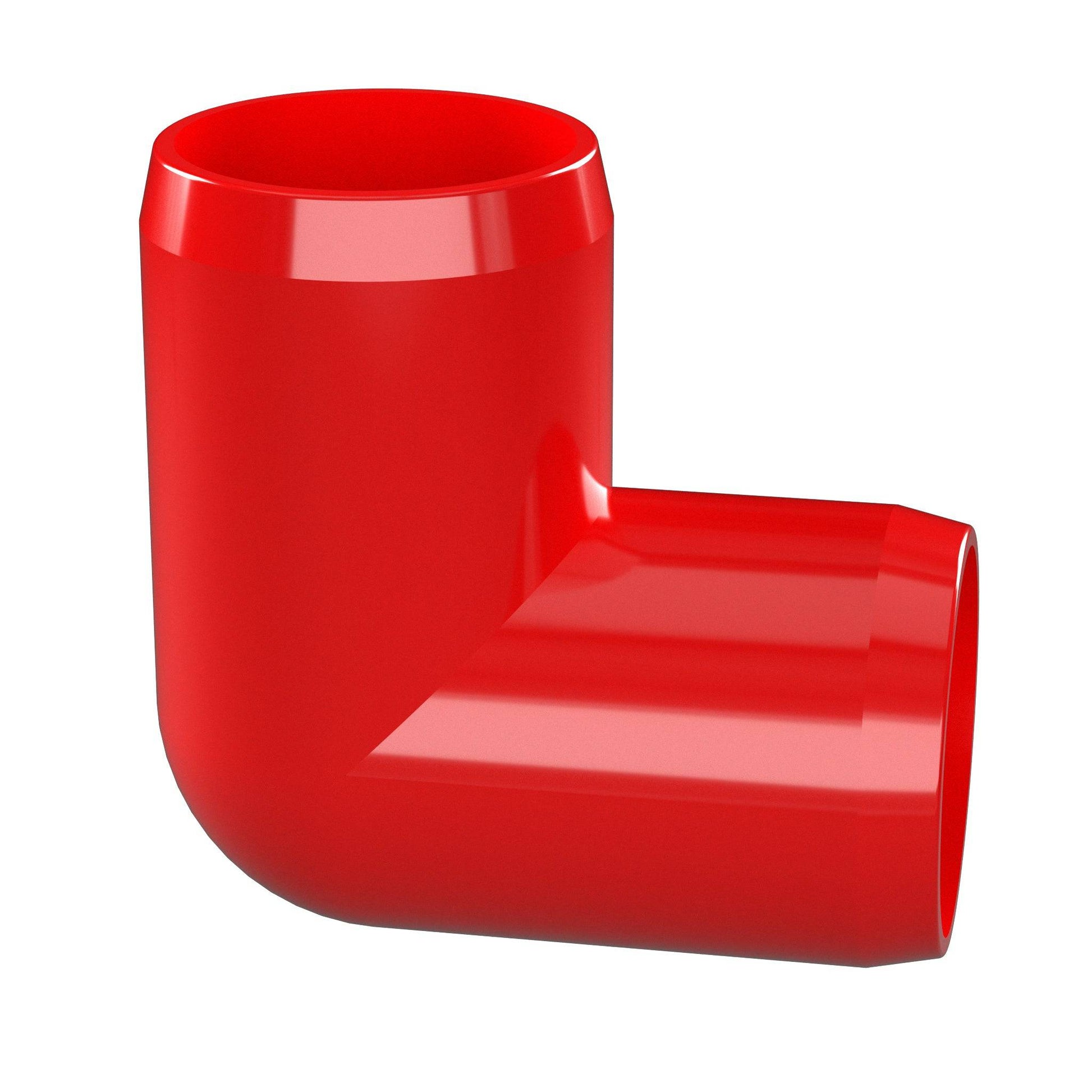 1-1/2 in. 90 Degree PVC Elbow Fitting, Furniture Grade - Red Ell Fitting - FORMUFIT