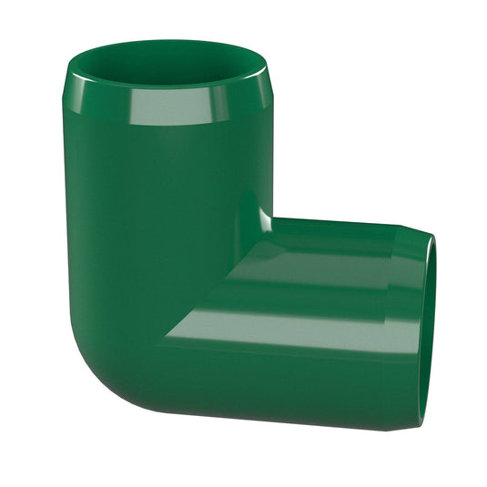 1-1/4 in. 90 Degree Furniture Grade PVC Elbow Fitting - Green - FORMUFIT