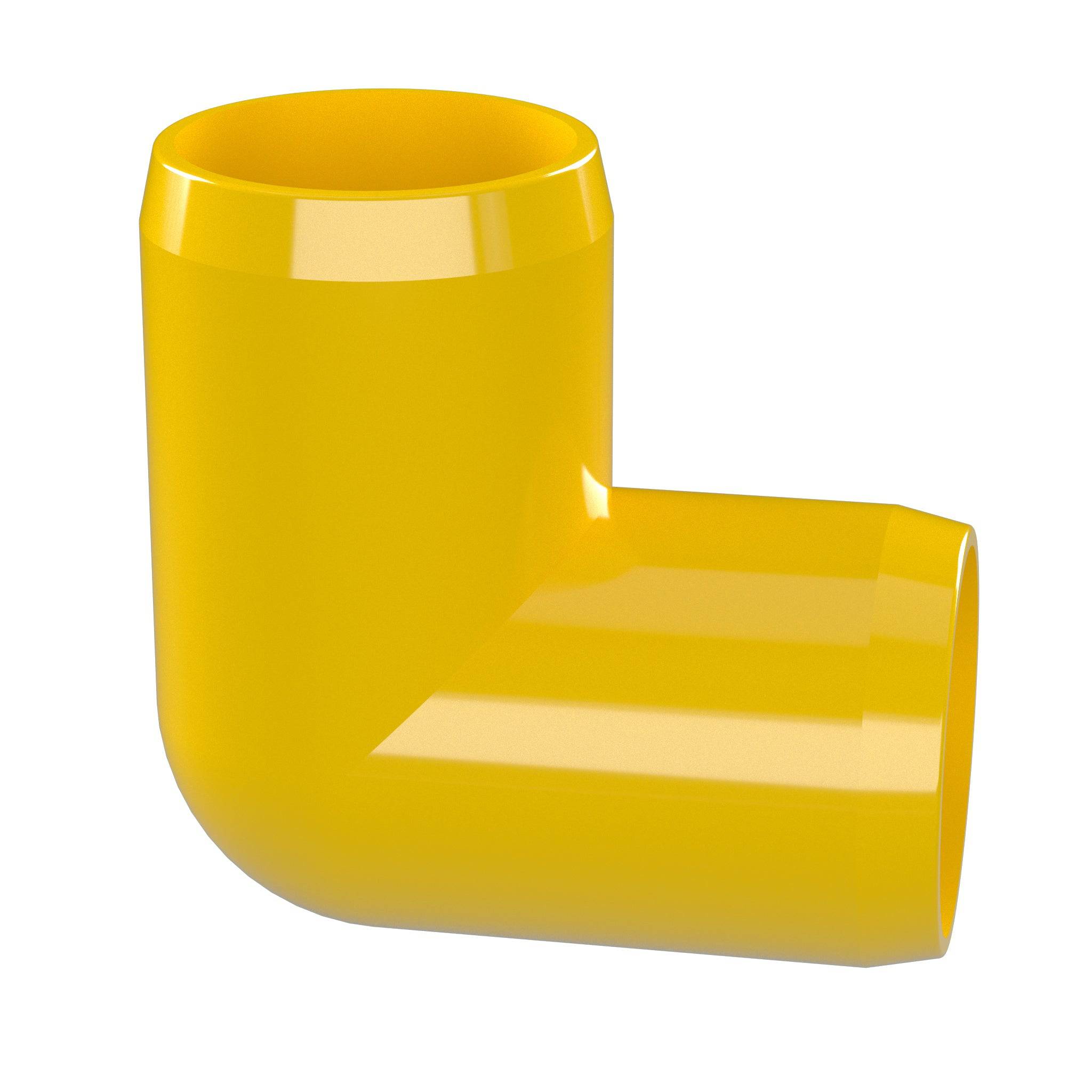 1-1/4 in. 90 Degree PVC Elbow Fitting, Furniture Grade - Yellow Ell Fitting - FORMUFIT