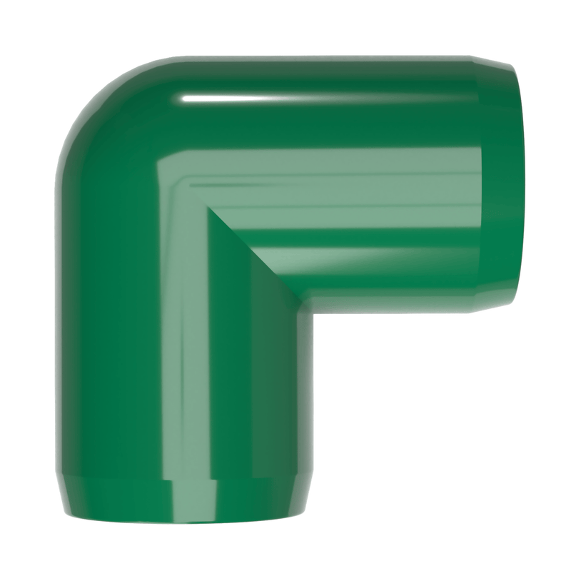 Load image into Gallery viewer, 1/2 in. 90 Degree Furniture Grade PVC Elbow Fitting - Green - FORMUFIT
