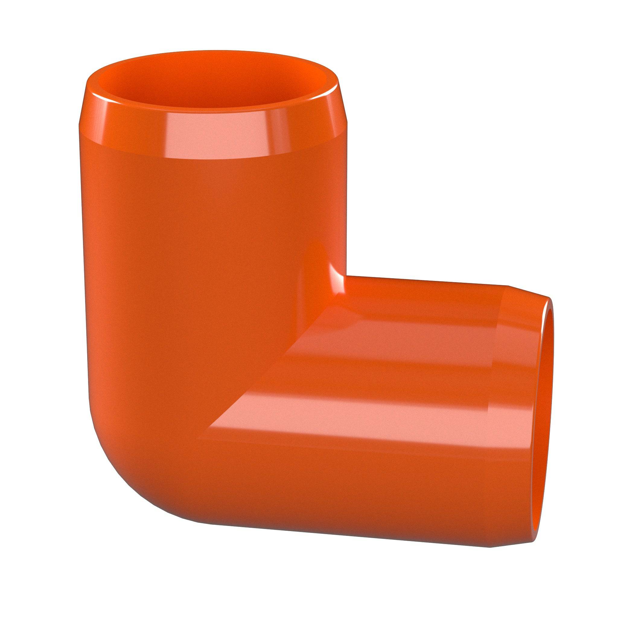 1/2 in. 90 Degree PVC Elbow Fitting, Furniture Grade - Orange Ell Fitting - FORMUFIT