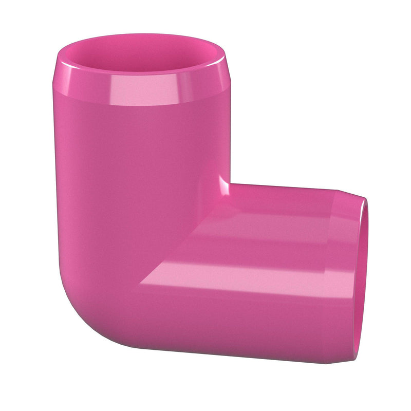 Load image into Gallery viewer, 1/2 in. 90 Degree Furniture Grade PVC Elbow Fitting - Pink - FORMUFIT
