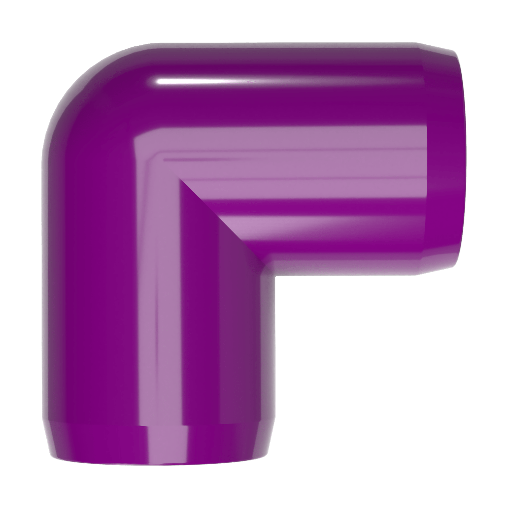 1/2 in. 90 Degree PVC Elbow Fitting, Furniture Grade - Purple Ell Fitting - FORMUFIT