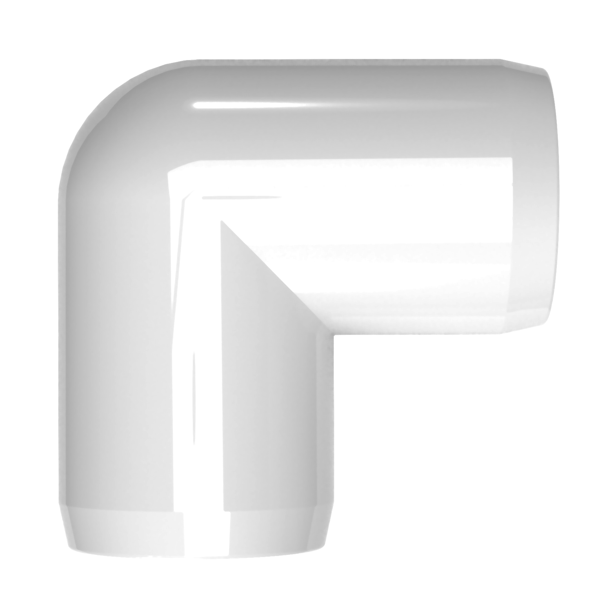 1/2 in. 90 Degree PVC Elbow Fitting, Furniture Grade - White Ell Fitting - FORMUFIT