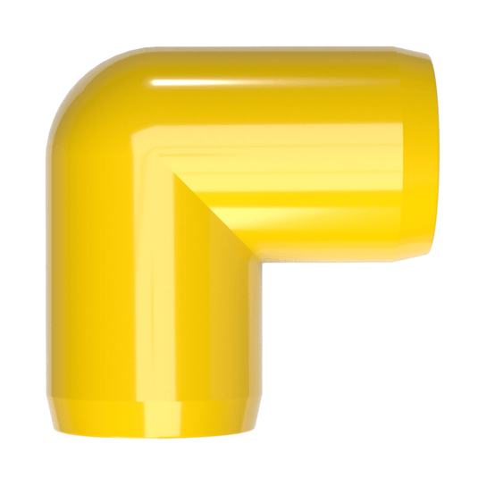 1 in. 90 Degree Furniture Grade PVC Elbow Fitting - Yellow - FORMUFIT