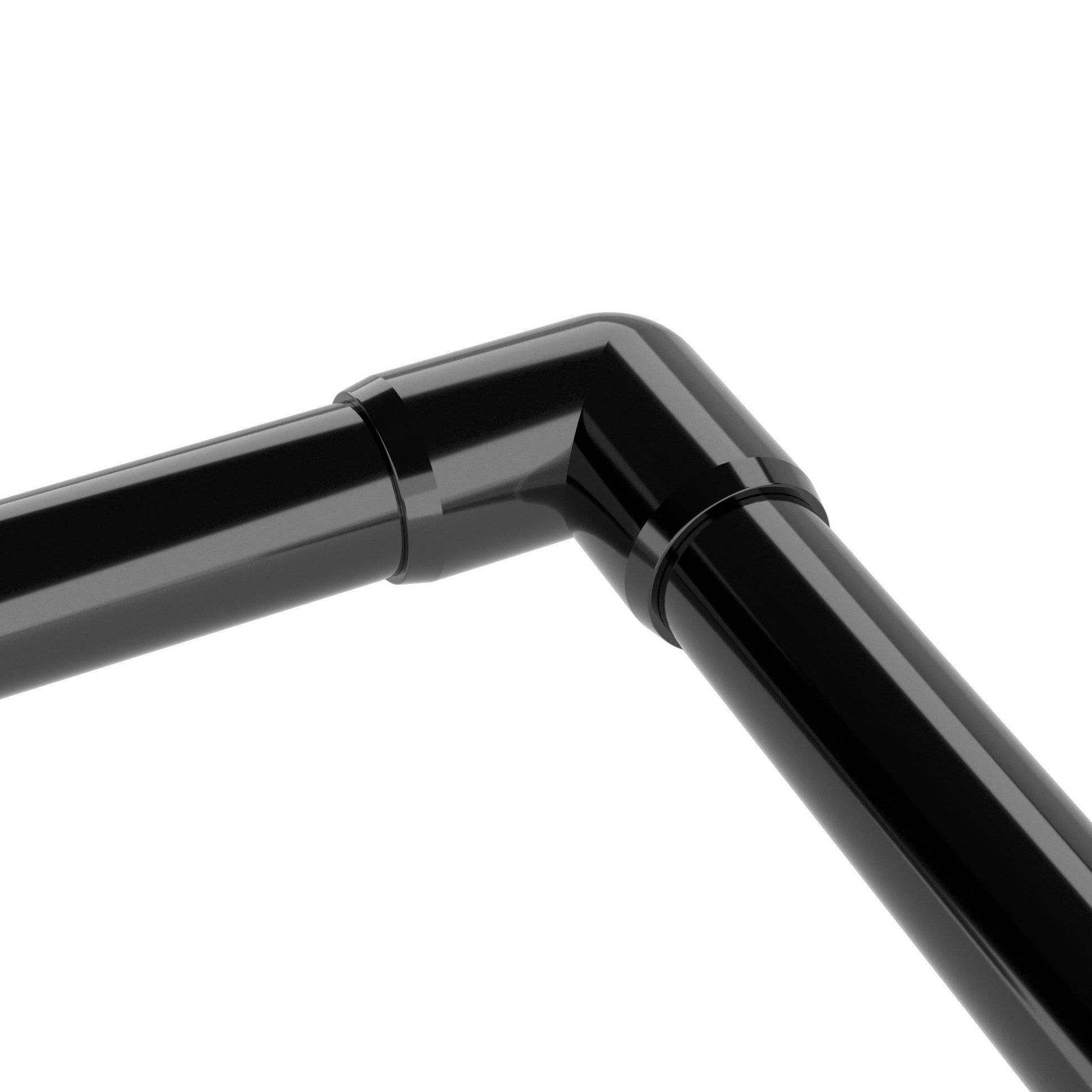 2 in. 90 Degree PVC Elbow Fitting, Furniture Grade - Black Ell Fitting - FORMUFIT
