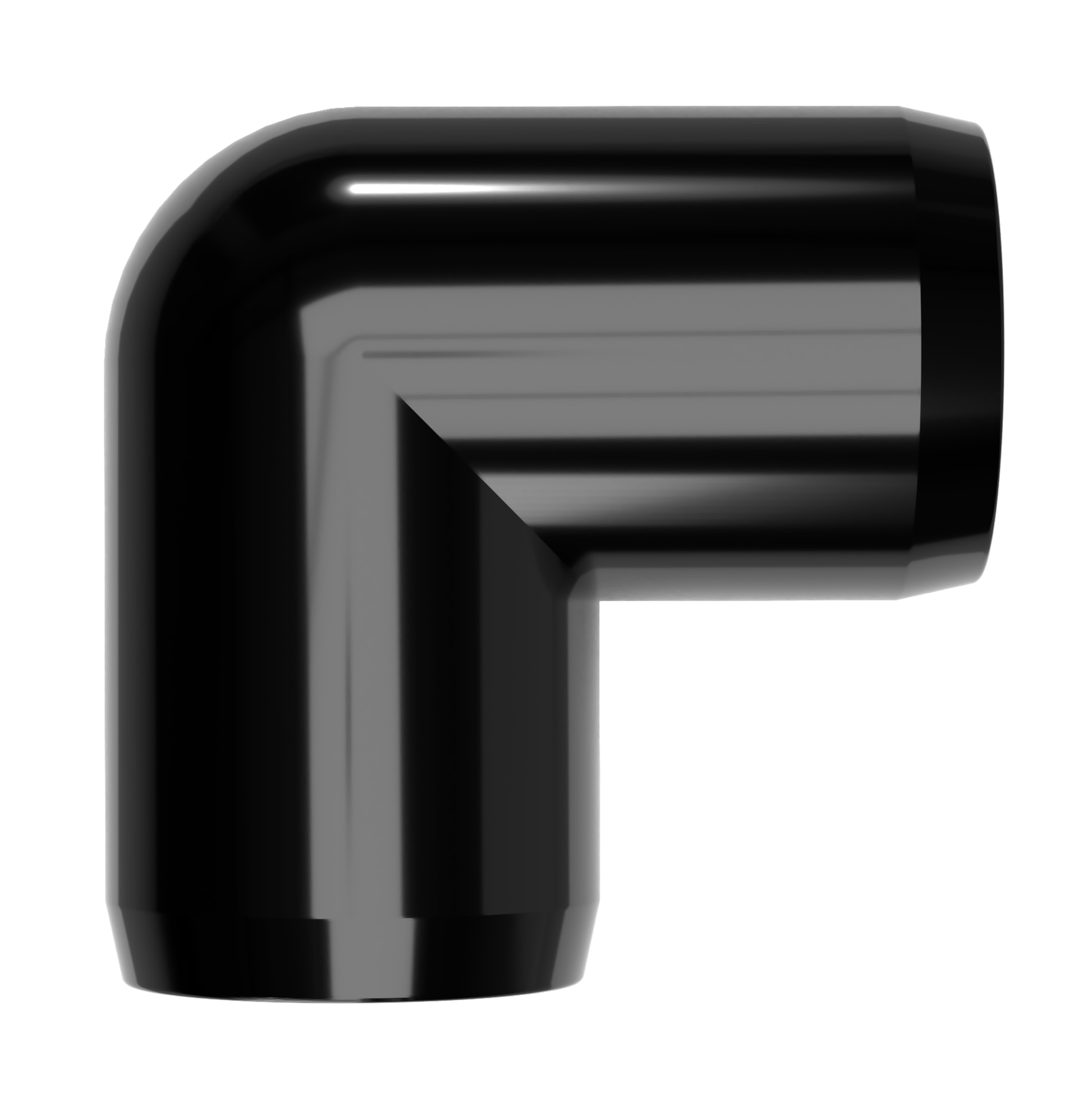 2 in. 90 Degree PVC Elbow Fitting, Furniture Grade - Black Ell Fitting - FORMUFIT