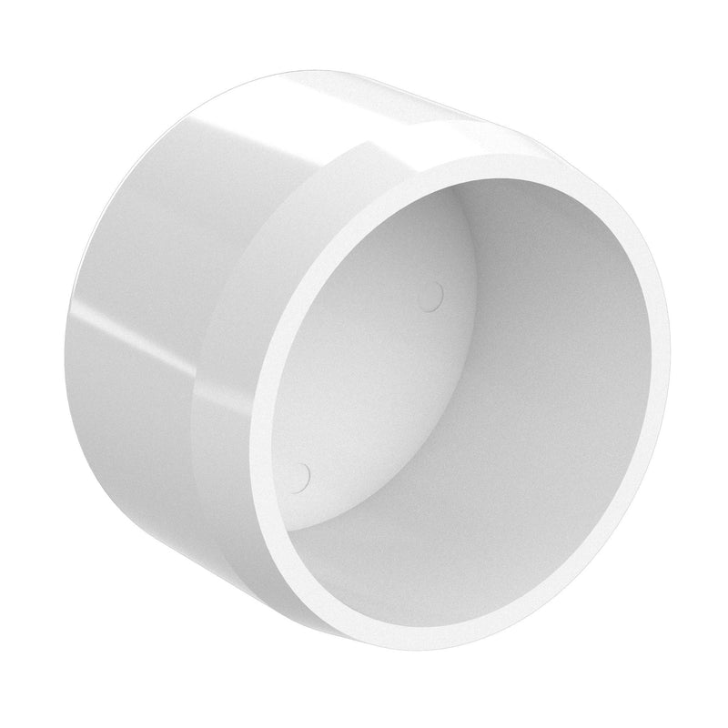 Load image into Gallery viewer, 1-1/2 in. External Flat Furniture Grade PVC End Cap - White - FORMUFIT
