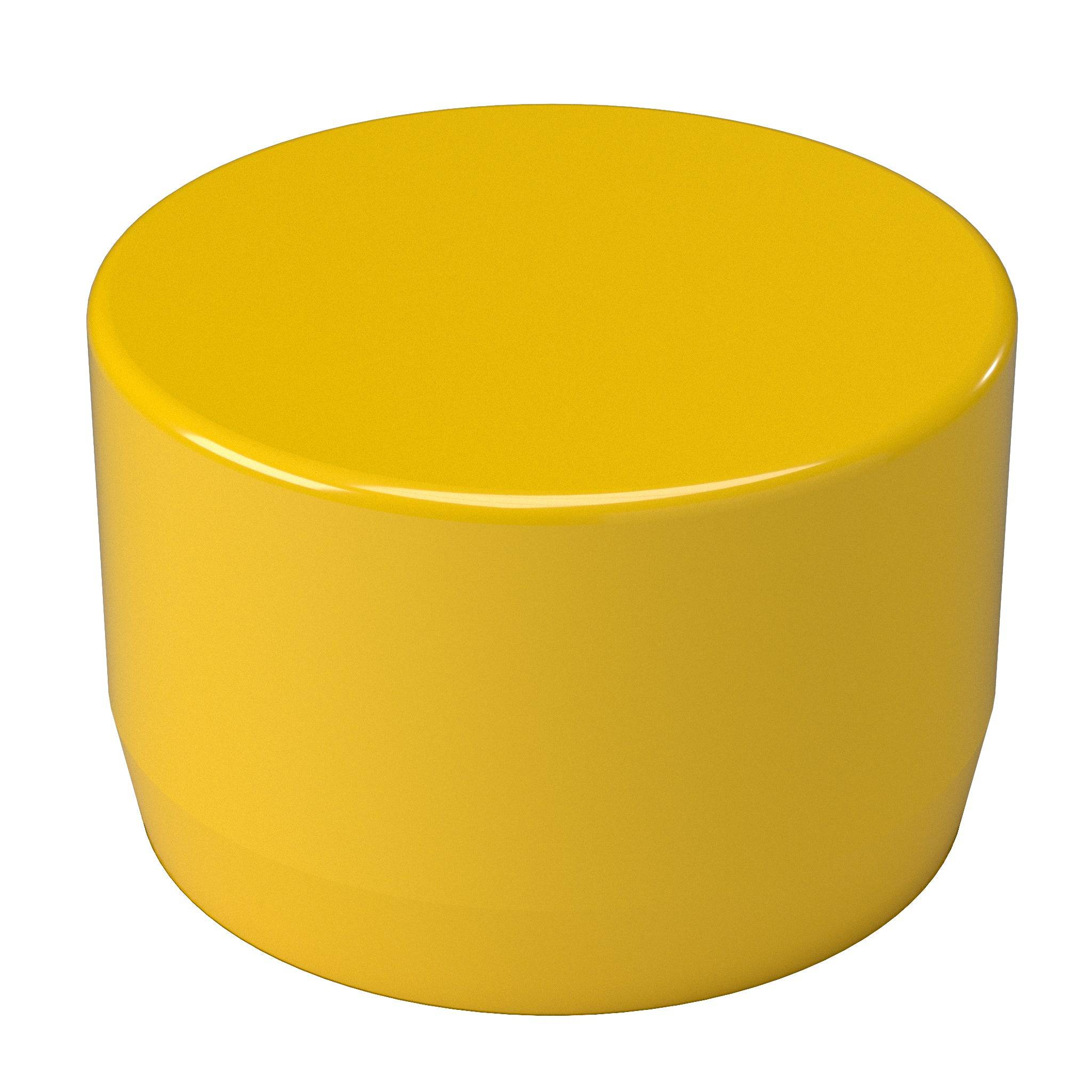 1-1/4 in. External Flat PVC End Cap, Furniture Grade - Yellow External Cap - FORMUFIT