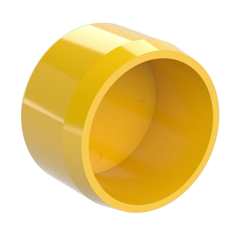 Load image into Gallery viewer, 1-1/4 in. External Flat Furniture Grade PVC End Cap - Yellow - FORMUFIT
