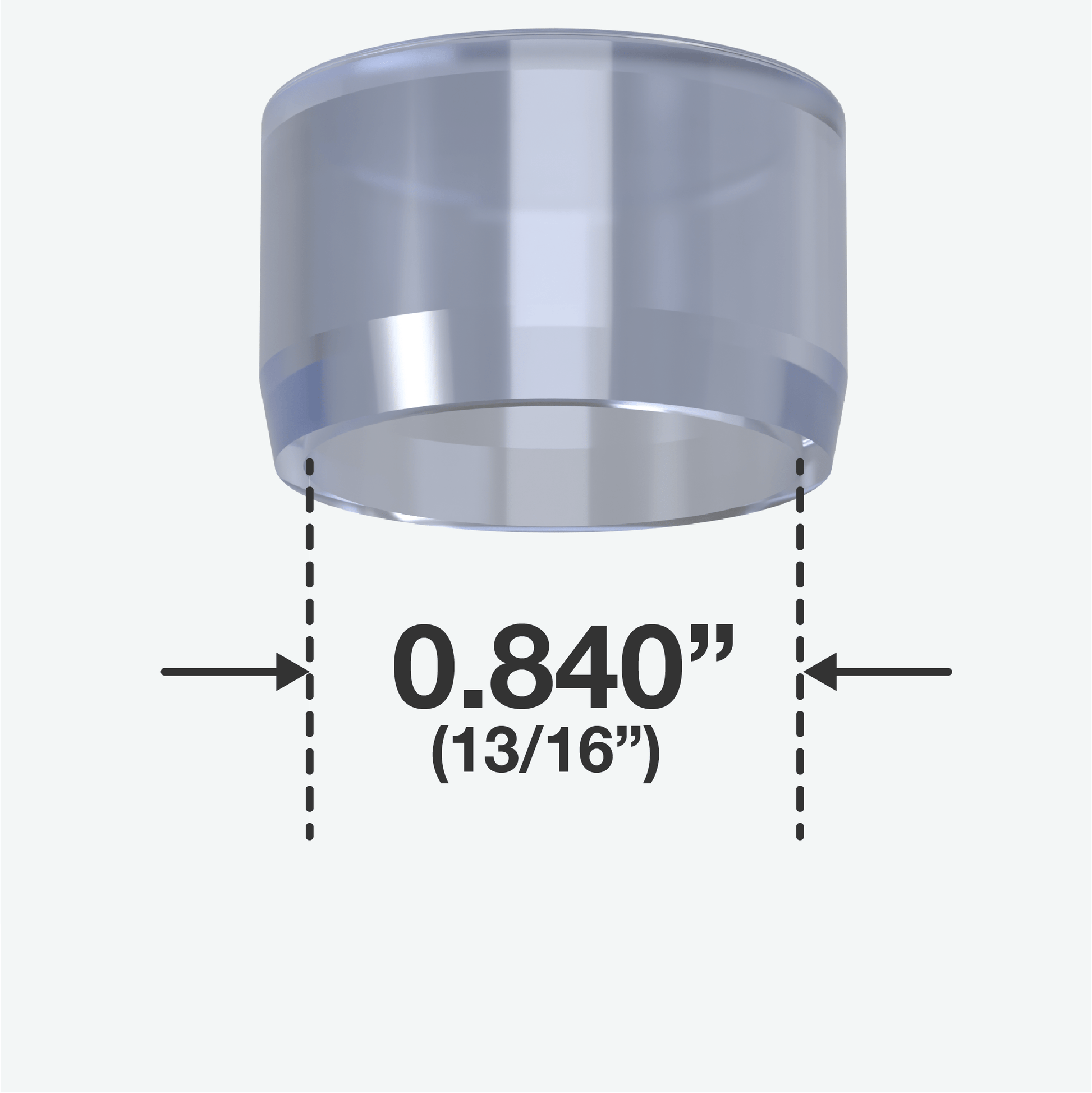 1/2 in. External Flat Furniture Grade PVC End Cap - Clear - FORMUFIT
