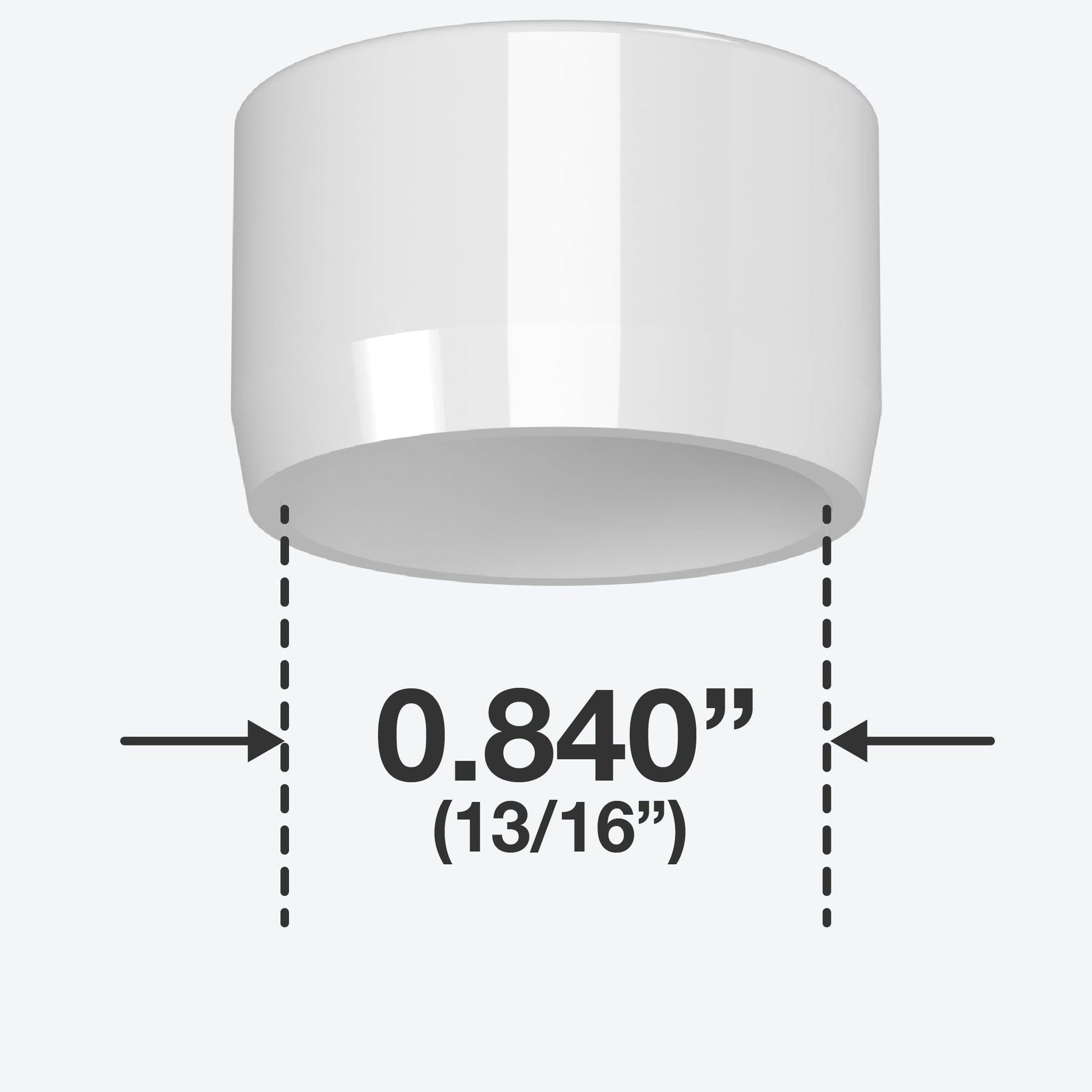 1/2 in. External Flat Furniture Grade PVC End Cap - White - FORMUFIT