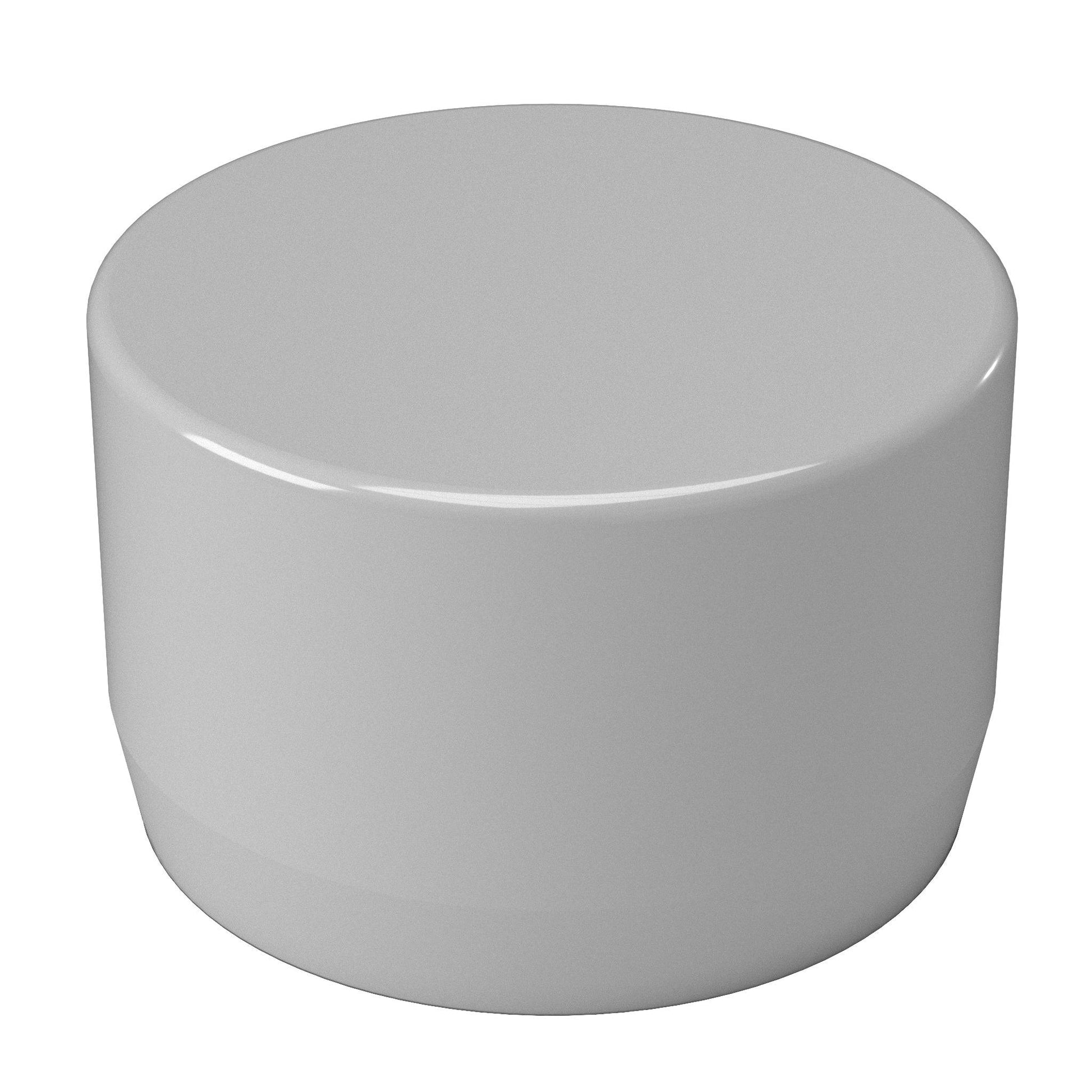 1 in. External Flat PVC End Cap, Furniture Grade - Gray External Cap - FORMUFIT