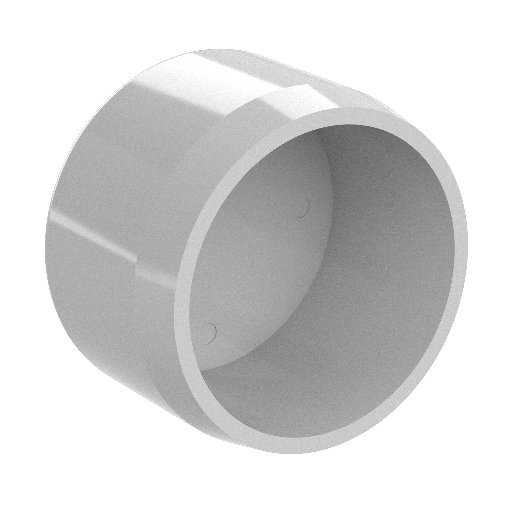 1 in. External Flat PVC End Cap, Furniture Grade - Gray External Cap - FORMUFIT