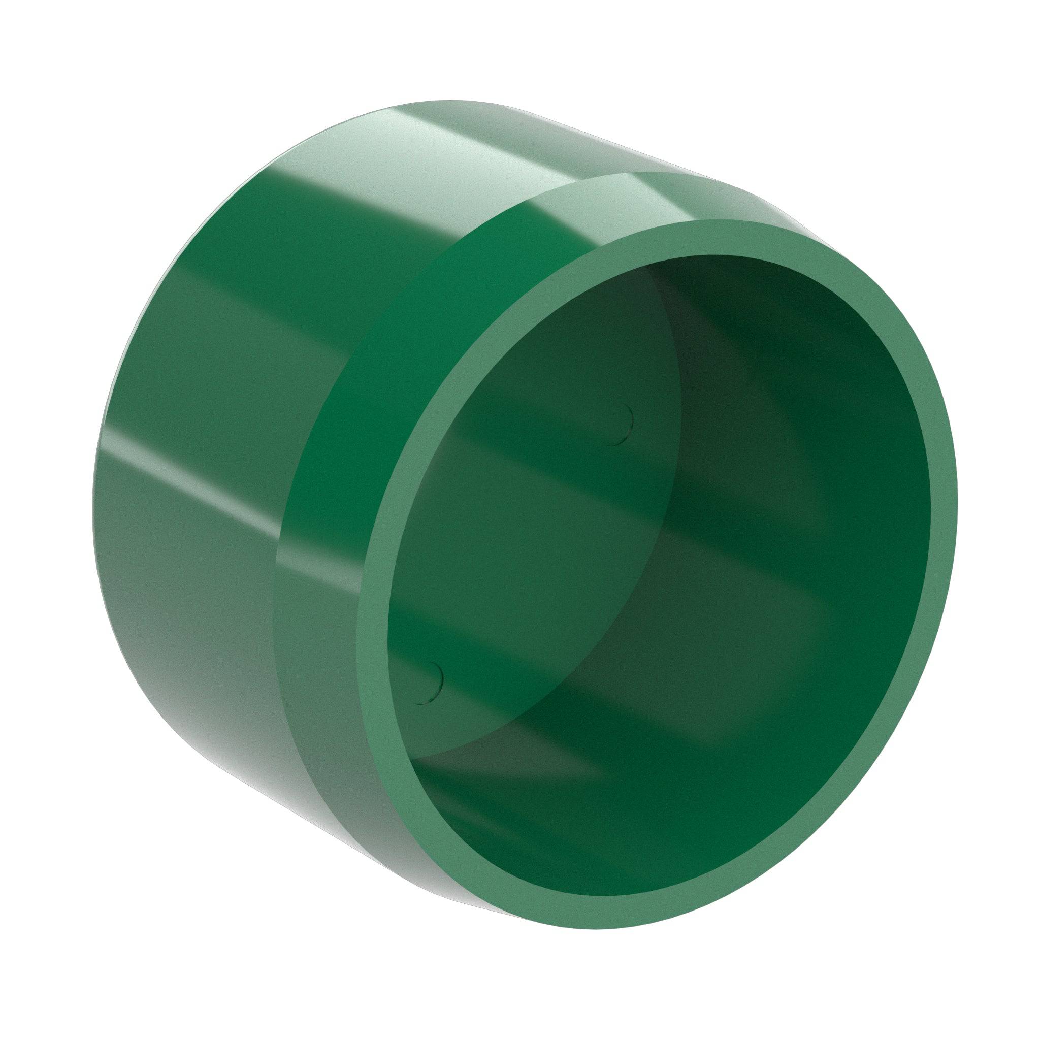 1 in. External Flat PVC End Cap, Furniture Grade - Green External Cap - FORMUFIT