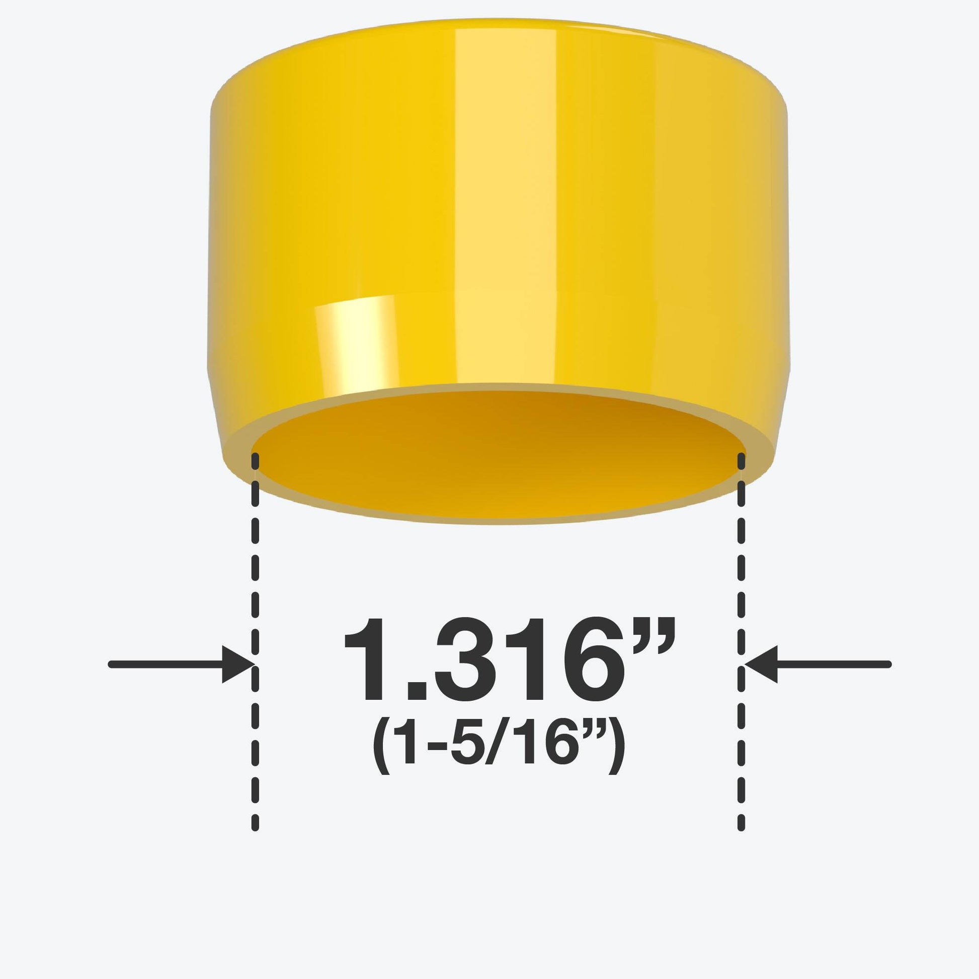 1 in. External Flat Furniture Grade PVC End Cap - Yellow - FORMUFIT