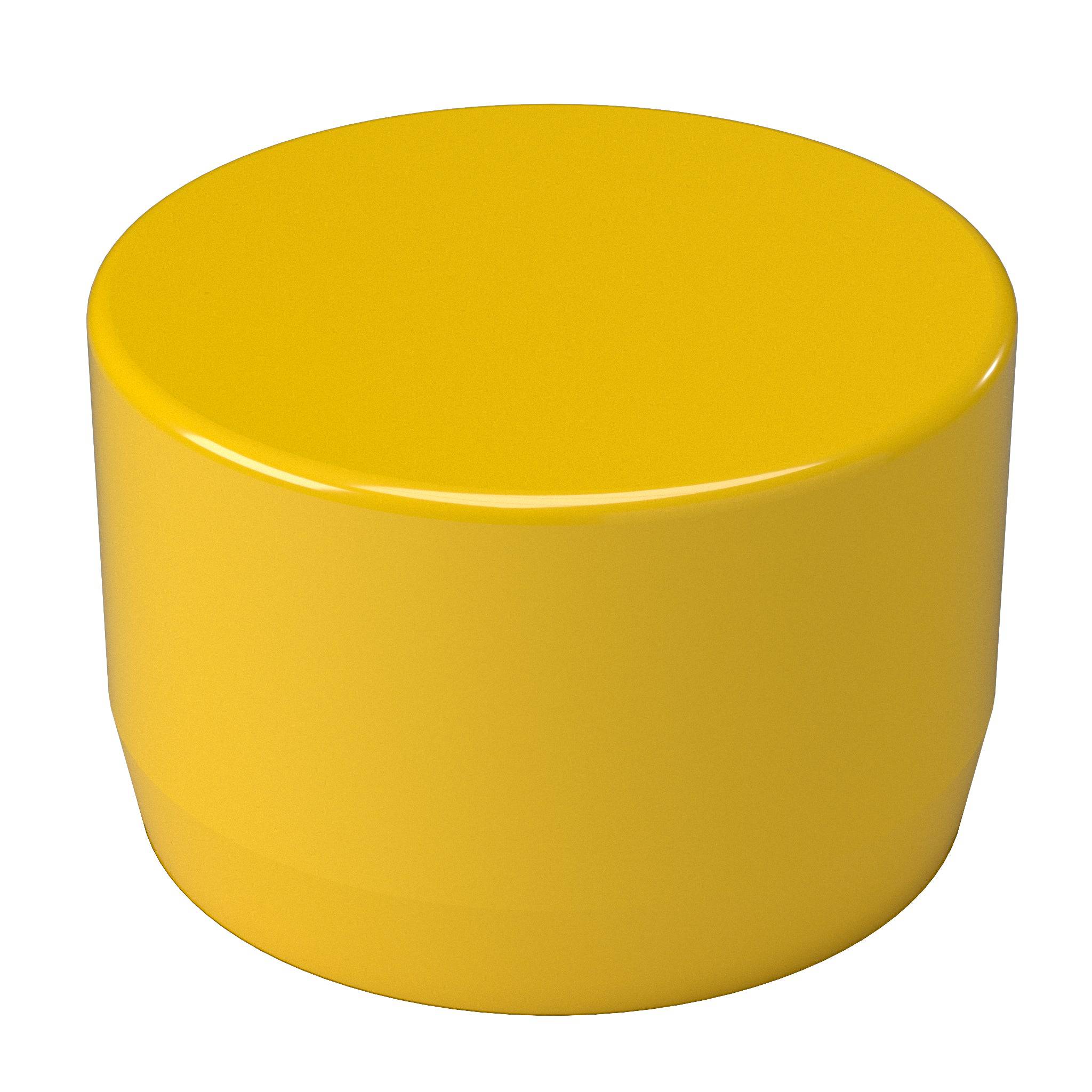 1 in. External Flat PVC End Cap, Furniture Grade - Yellow External Cap - FORMUFIT