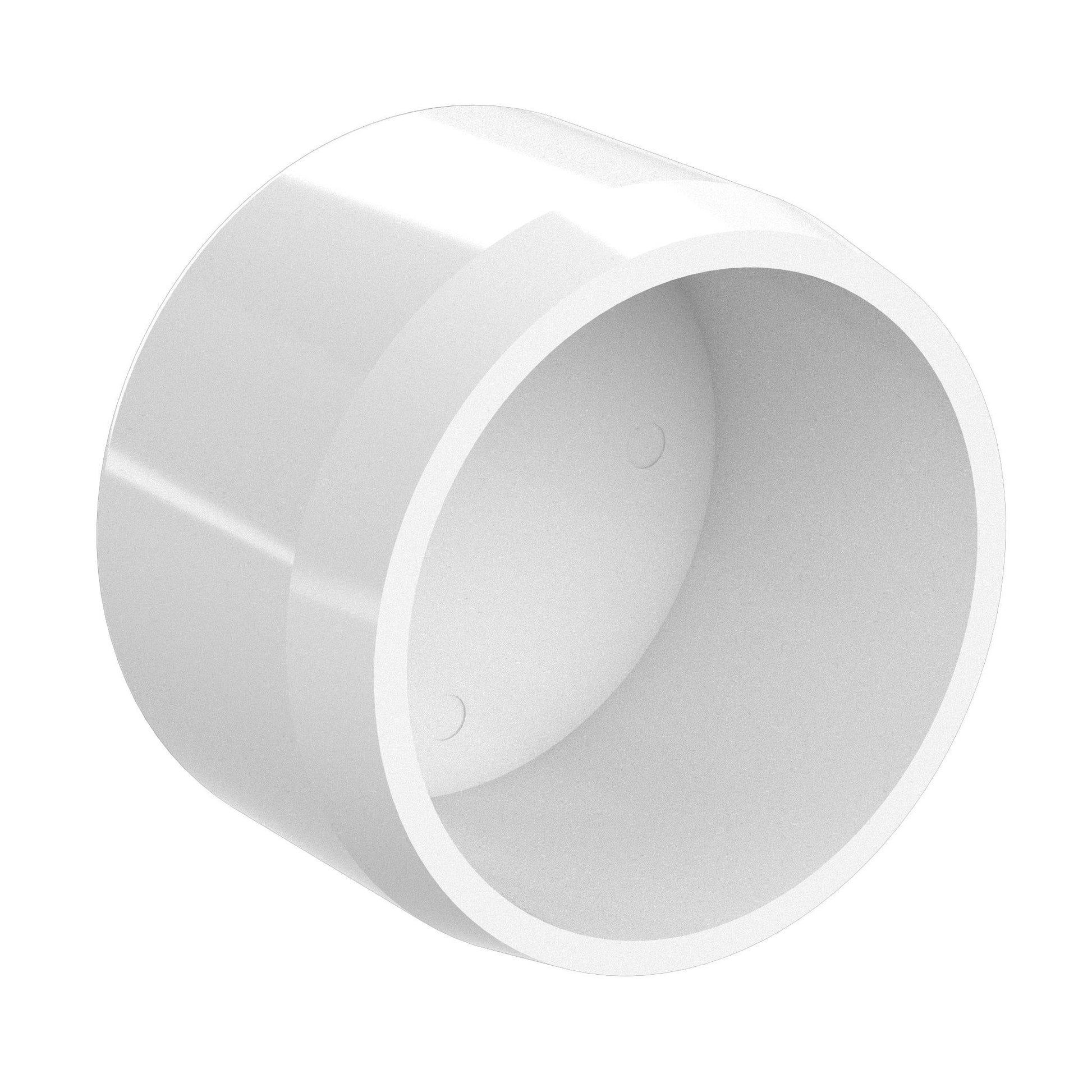 2 in. External Flat PVC End Cap, Furniture Grade - White External Cap - FORMUFIT