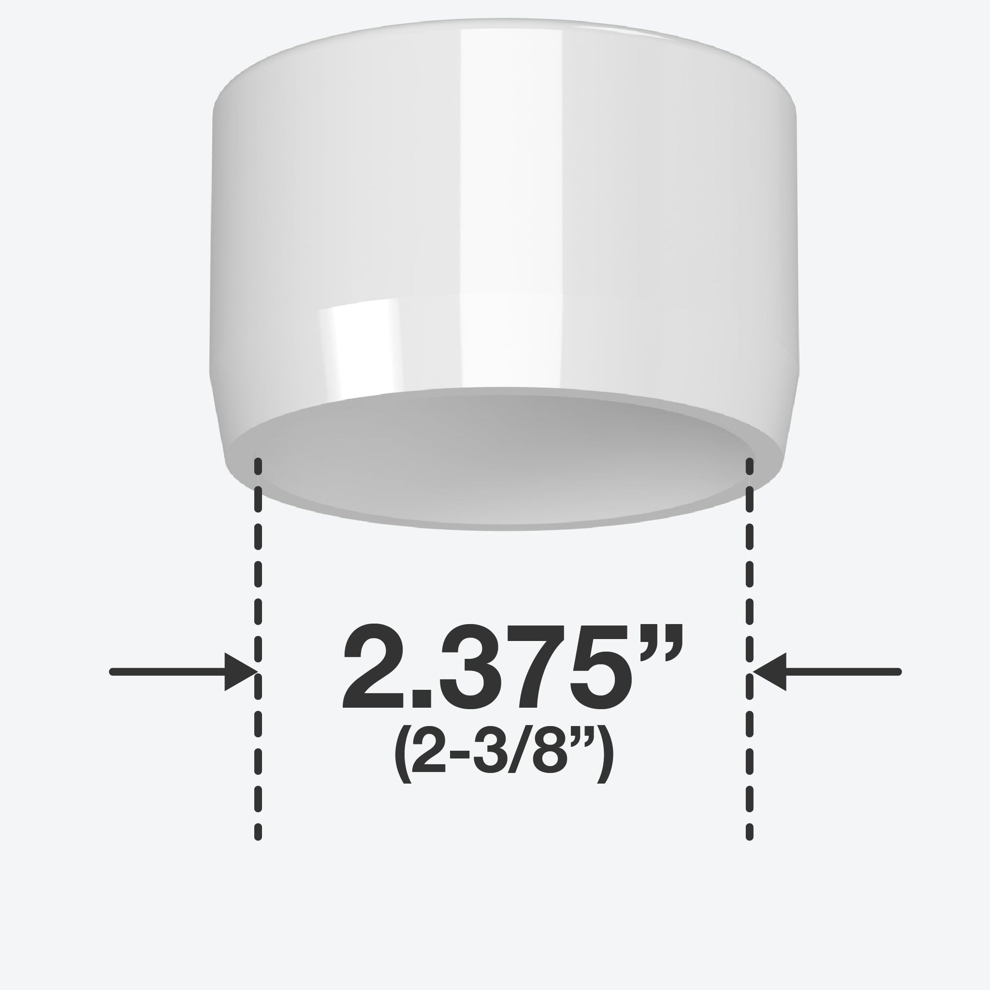 2 in. External Flat PVC End Cap, Furniture Grade - White External Cap - FORMUFIT