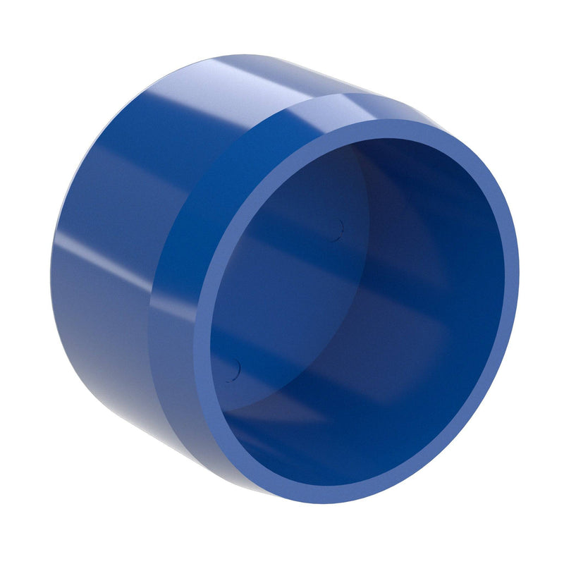 Load image into Gallery viewer, 3/4 in. External Flat Furniture Grade PVC End Cap - Blue - FORMUFIT
