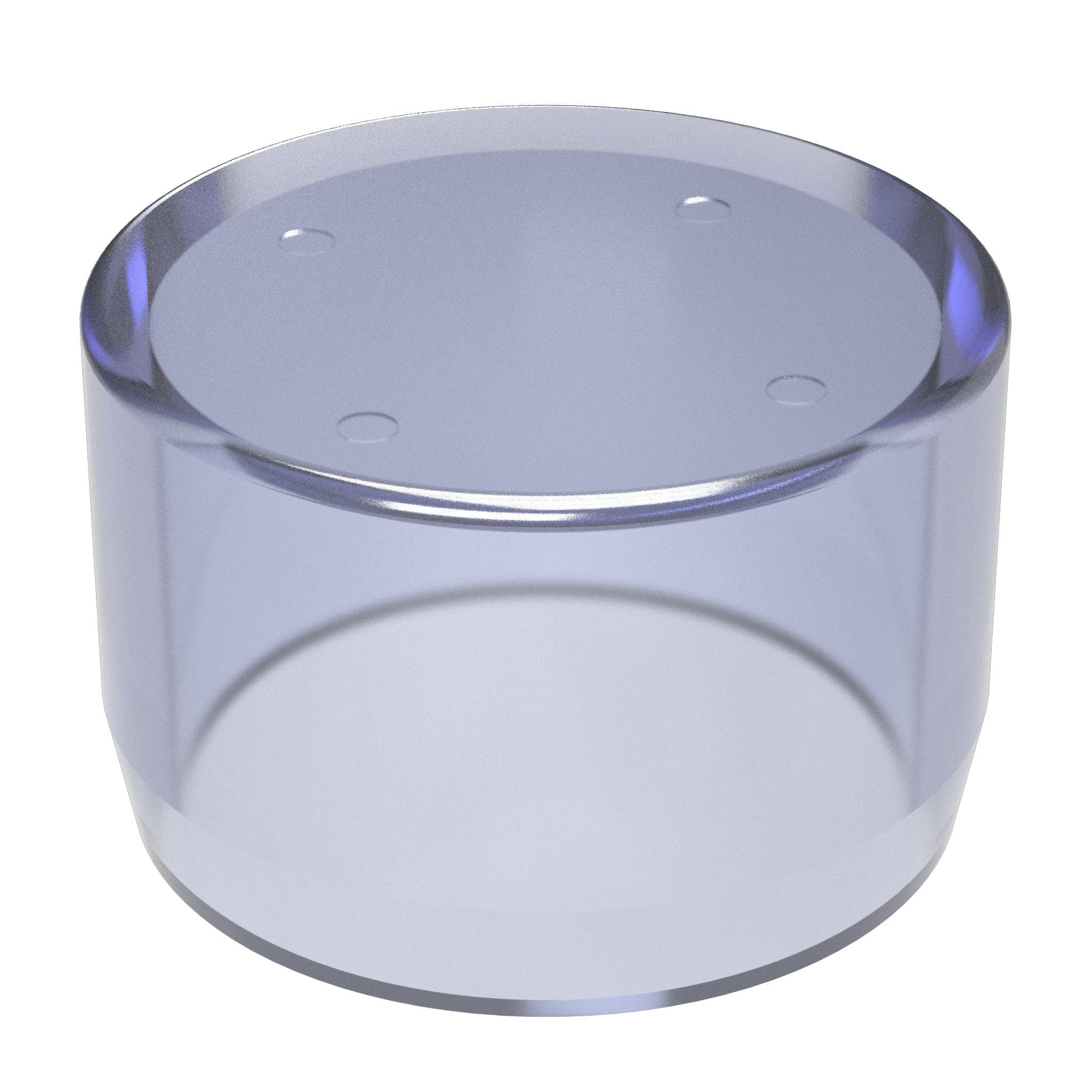 3/4 in. External Flat PVC End Cap, Furniture Grade - Clear External Cap - FORMUFIT