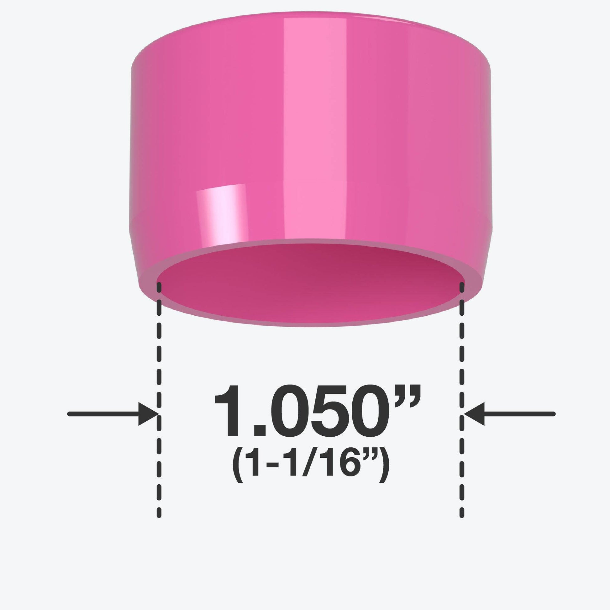 3/4 in. External Flat Furniture Grade PVC End Cap - Pink - FORMUFIT