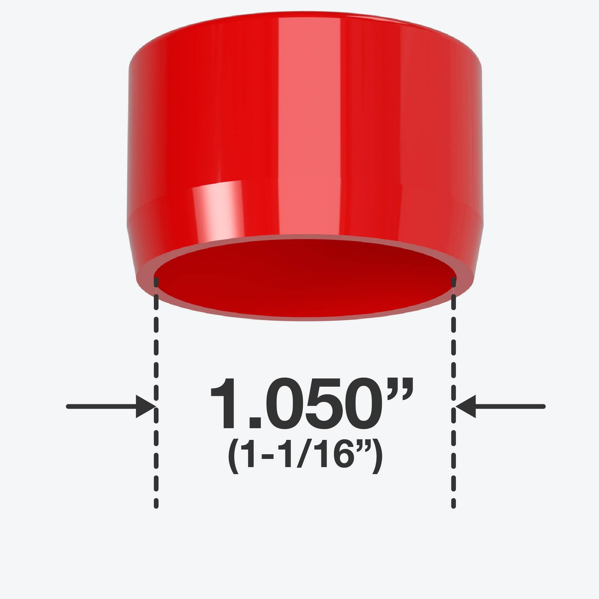 3/4 in. External Flat Furniture Grade PVC End Cap - Red - FORMUFIT