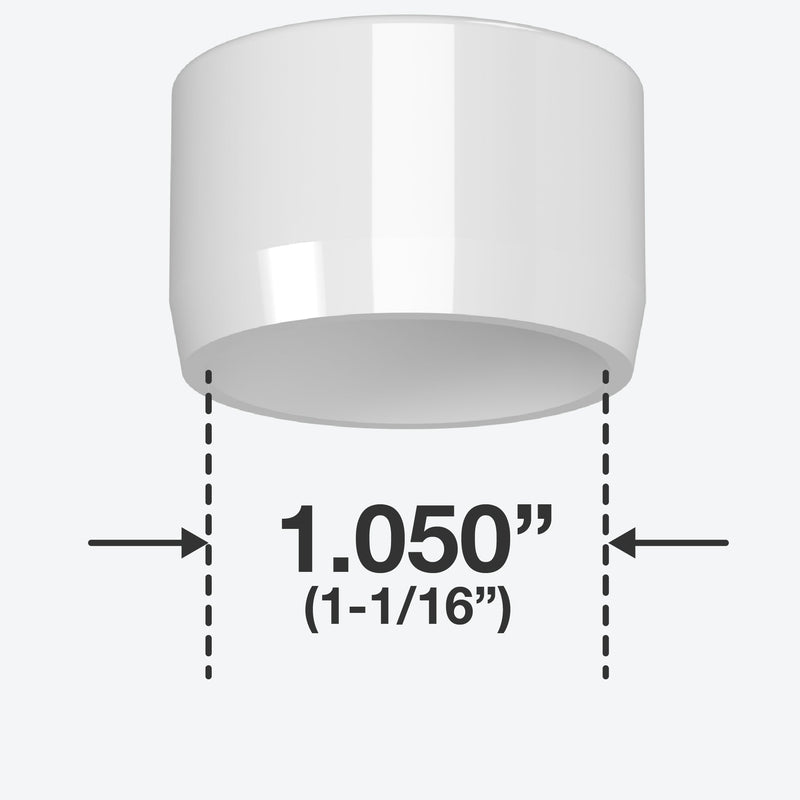 Load image into Gallery viewer, 3/4 in. External Flat Furniture Grade PVC End Cap - White - FORMUFIT
